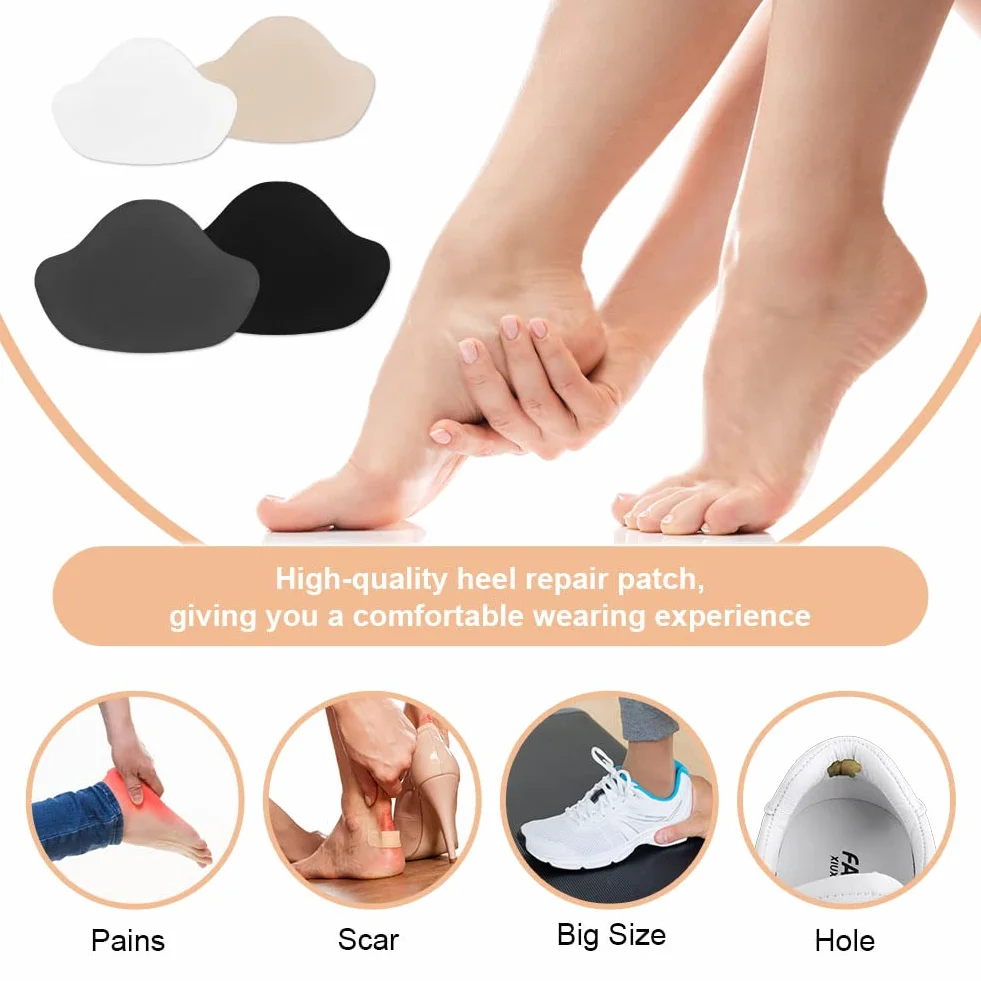 Flintronic 8 pares parches reparación zapatillas talón piel almohadillas grandes pequeños