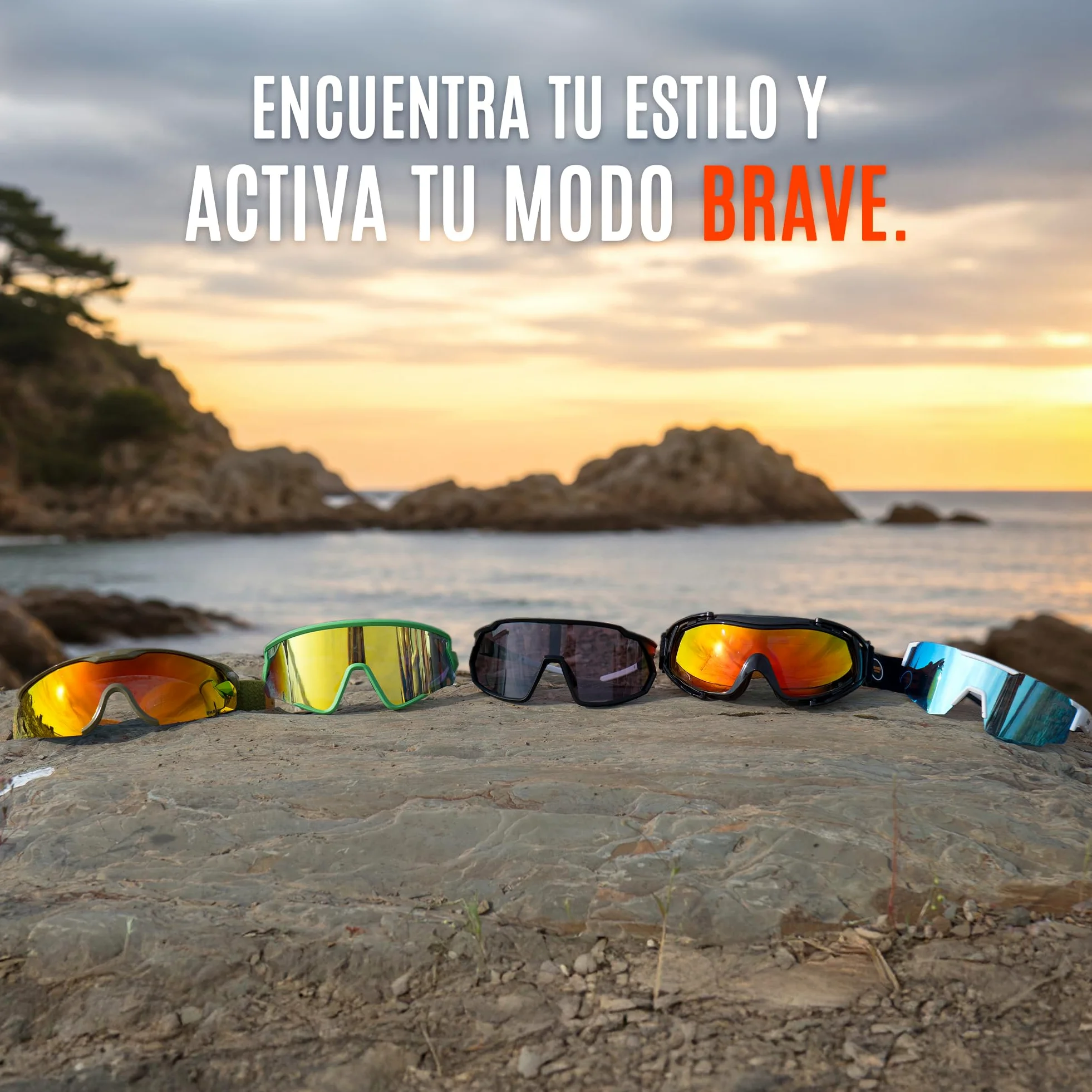 BRAVE BREEZE – Gafas Deportivas Tipo Goggle para Running, Ciclismo y Outdoor – Polarizadas UV400 Cat.3 Anti-Fog – Cinta Ajustable Antideslizante – Certificación CE – Set completo