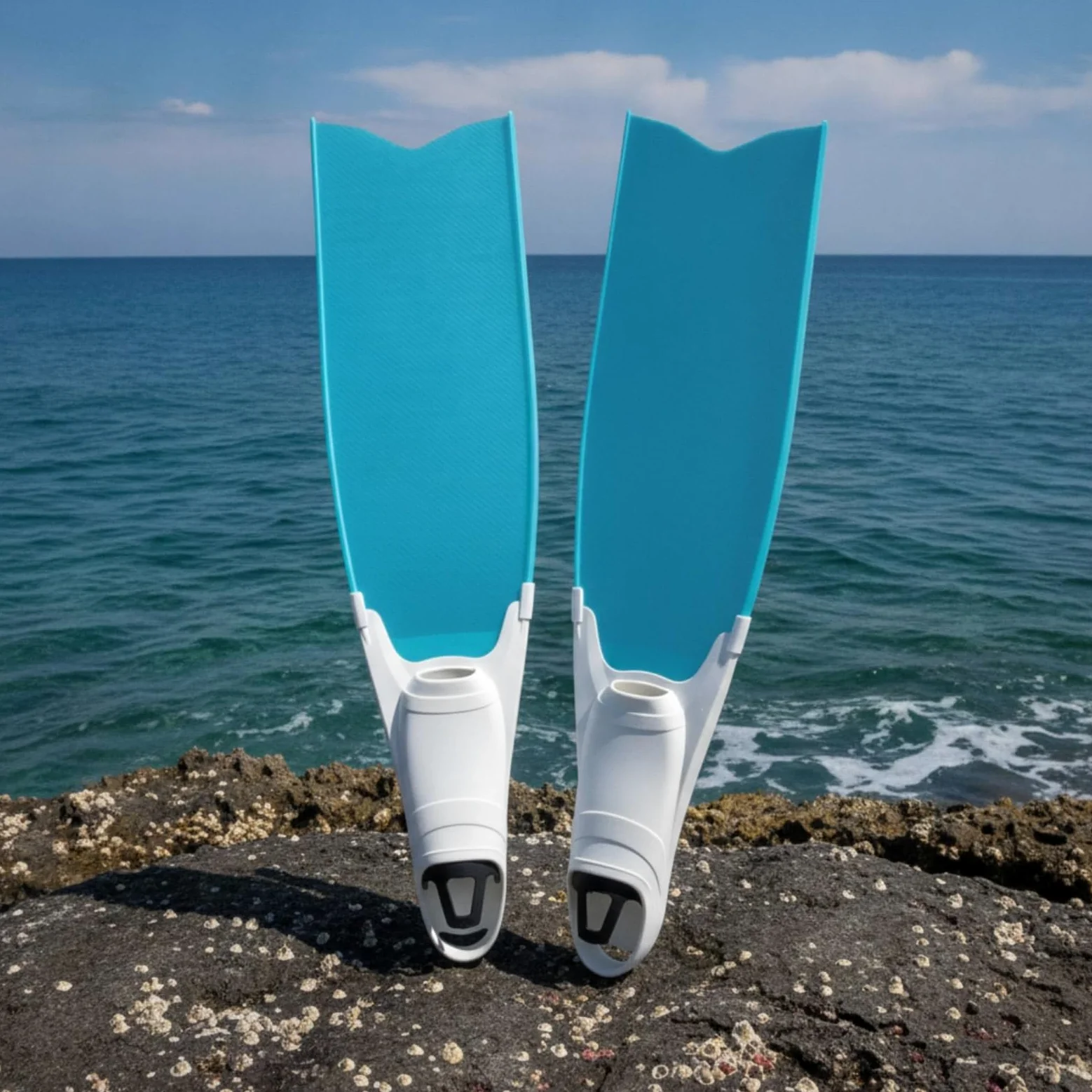Aletas de Natación Largas para Buceo Nado y Entrenamiento Propulsión Eficiente para Descensos y Largas Distancias Moldeado Adecuadas para Esnórquel , Blanco , L 39-40