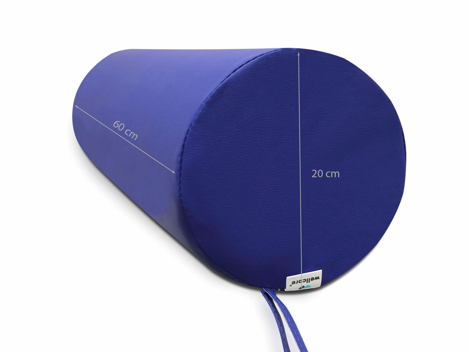 WELLCORE Cojín cilindro de masaje 60x20 cm Polipiel Desenfundable Negro