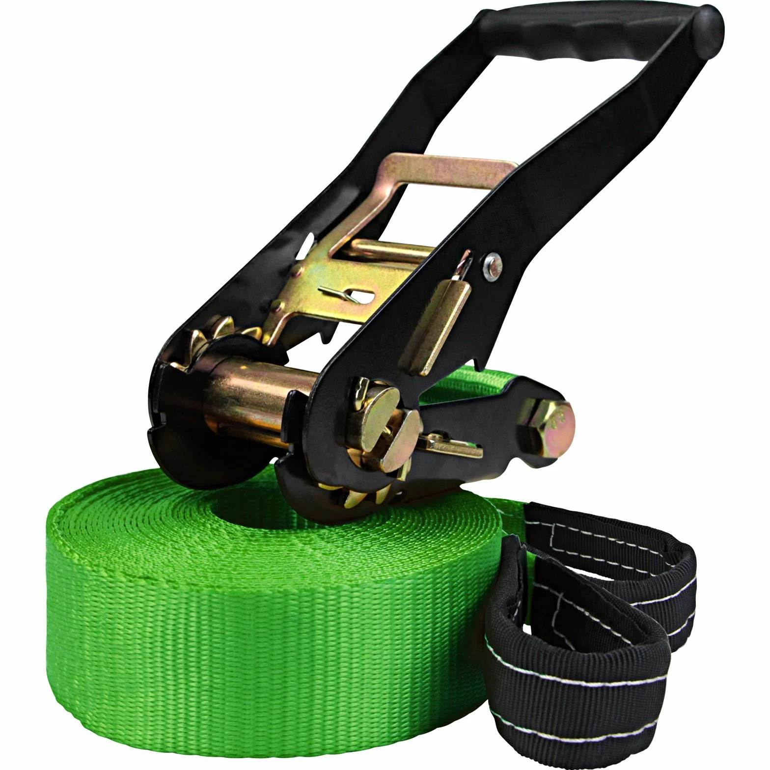 ALPIDEX Slackline 15 m para Principiantes y Expertos, Carga máxima 2 toneladas, Incl. una Bolsa de Transporte, Color:Verde