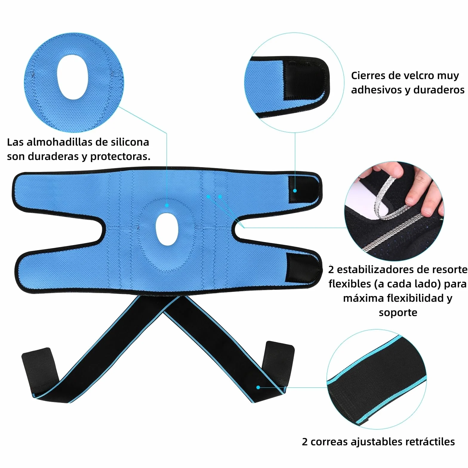 Rodillera de Neopreno con Silicona Ajustable para Deportiva Crossfit Unisex 1 Articulo