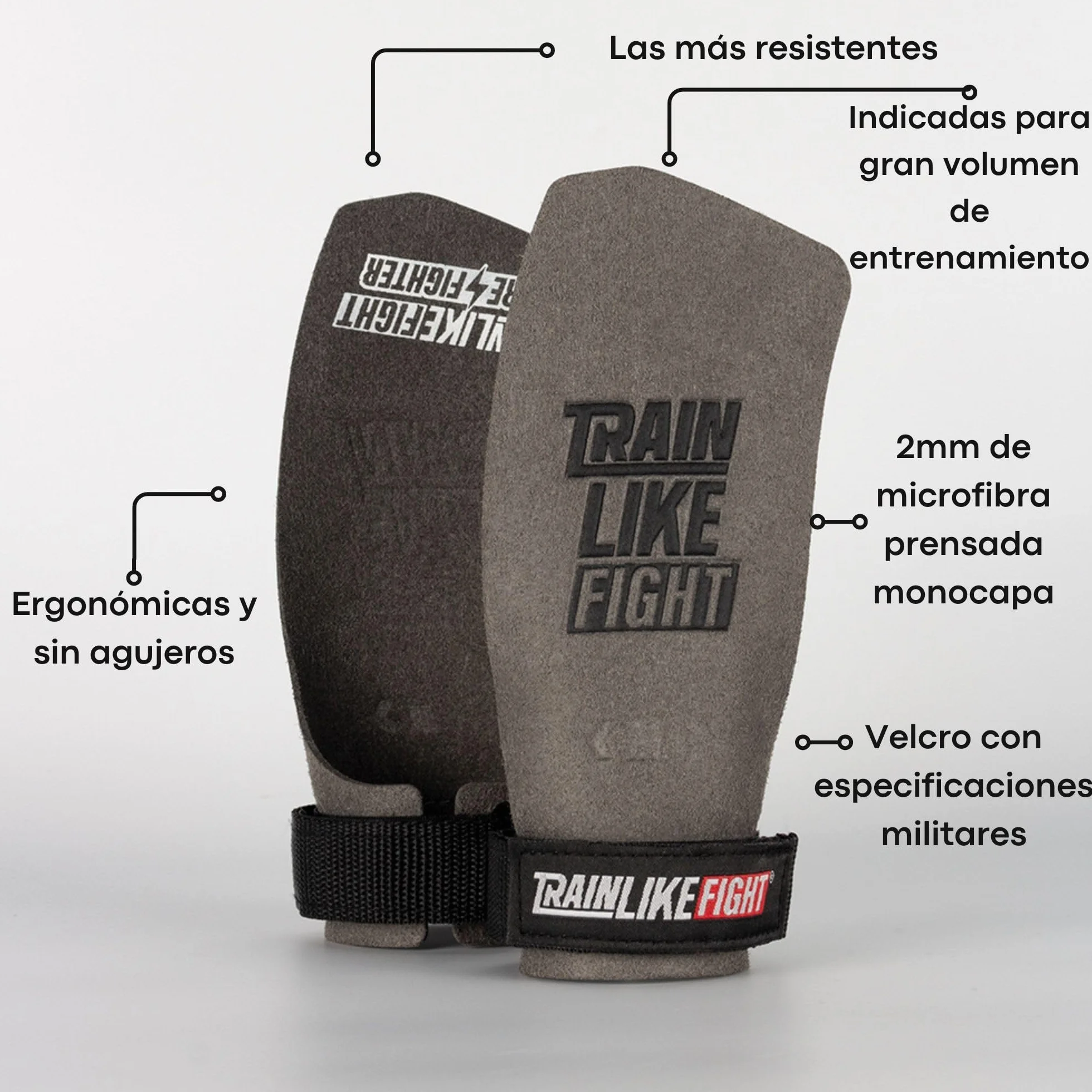 TRAINLIKEFIGHT Pure - Calleras Unisex para Cross Training, Calistenia, Gimnasia, Protección para Tus Manos, Previenen la aparición de Callos y heridas