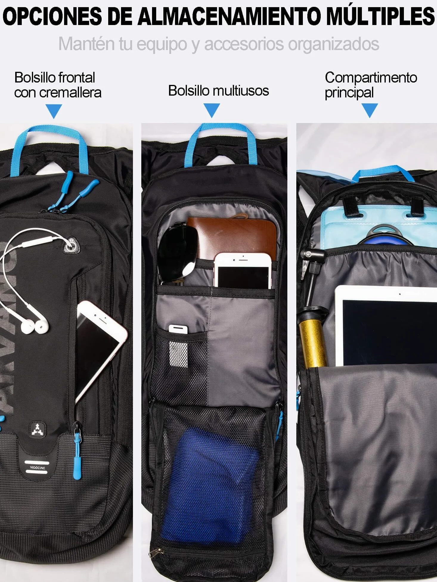 6L Mini Mochila Bicicleta Montaña Impermeable, Mochila Hidratación MTB con 2L Bolsa de Agua para Ciclismo Bici Running Trail Esquí Mochila Ligero Deportes