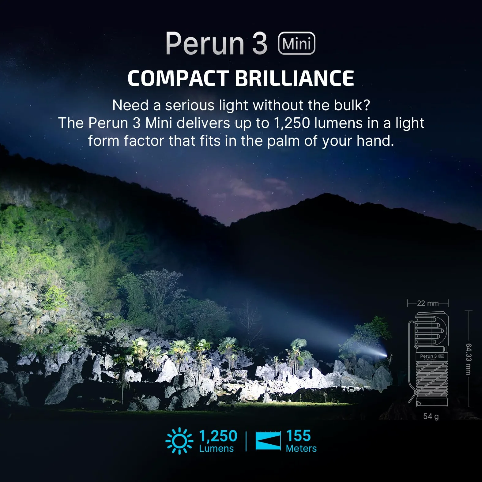 OLIGHT Perun 3 Mini linterna frontal LED de 1200 lúmenes, linterna frontal recargable con opción de luz roja, ideal para camping, trabajo, reparaciones y al aire libre (HCRI negro)