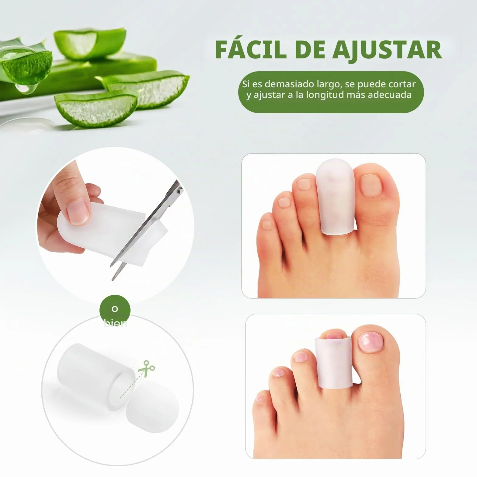 Bukihome Paquete 12 protectores gel aloe vera dedos callos ampollas uñas encarnadas alivio dolor
