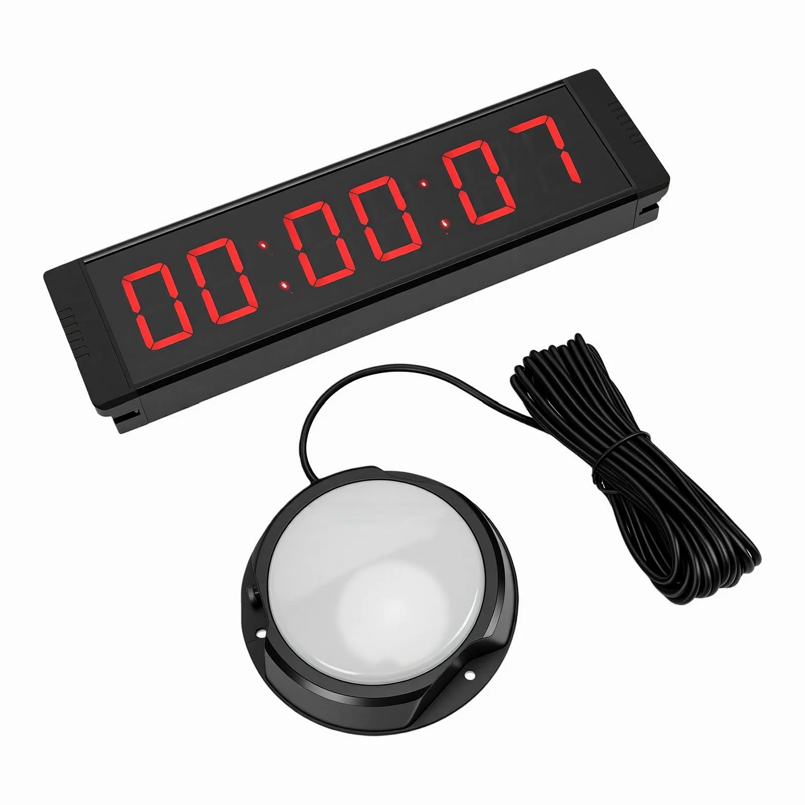 Generic Cronómetro Grande con Cuenta Regresiva y Control Remoto para Gimnasios, Estudios, Temporizador Digital LED Rojo de 1,5 Pulgadas