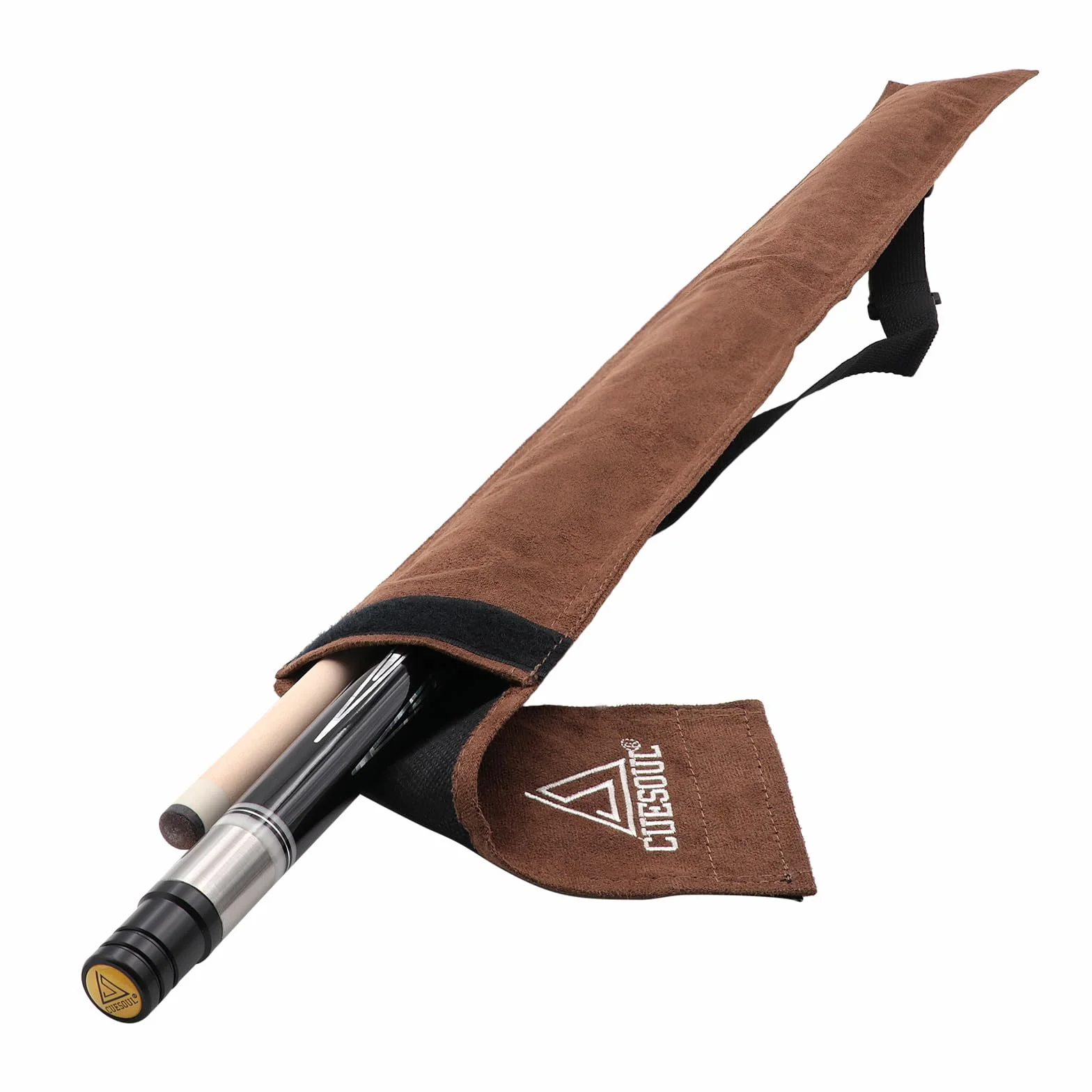 CUESOUL 58 Pulgadas Taco de Billar, Punta de 13mm, 21oz, Envoltura Irlandesa, Bolsa Azul/marrón