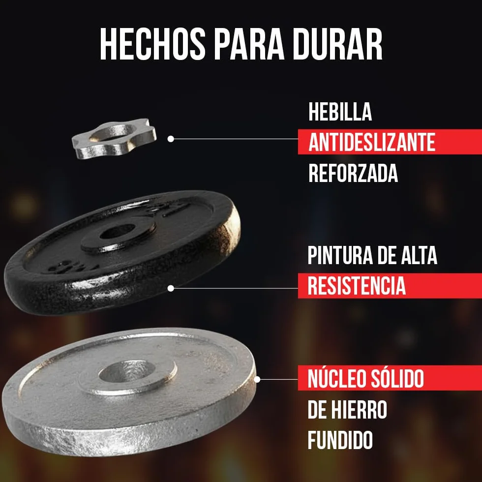 ManiBoom Mancuernas Ajustables HIERRO PURO (No Plástico) - Kit Pesas 3 en 1 con Barra Extensora - Maletín Rígido de Musculación y Fitness en Casa - Discos Macizos y Seguros (15kg - 55kg)