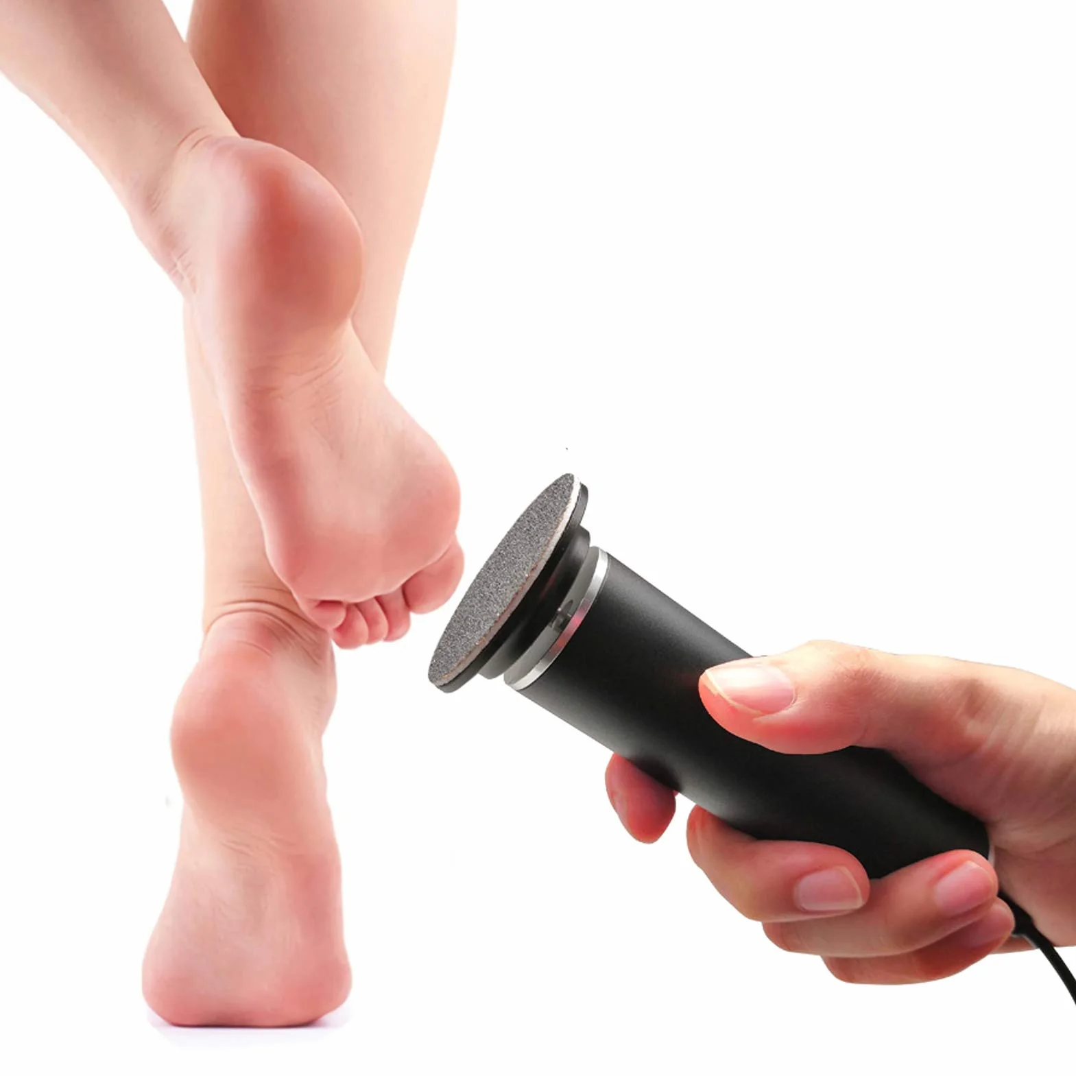 Lima Eléctrica Para Pies, Velocidad Ajustable, Cuidado de Los Pies con Almohadillas de Repuesto, Elimina la Piel Seca y Dura (Negro)