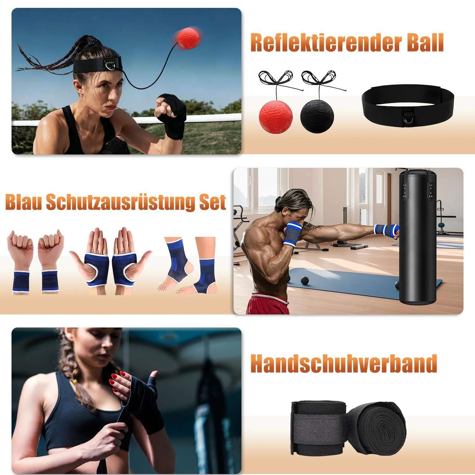 Set de Saco de Boxeo 120 cm para Adultos con Guantes, Kit de Protecciones Azules, Pelota de Reacción, Cadena y Gancho - Equipo Completo para Entrenar en Casa, Gimnasio, Kickboxing, Muay Thai, Karate
