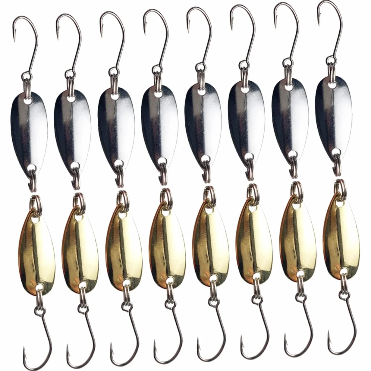 48 Uds Gancho De Cebo De Metal Cuchara De Pesca De Agua Dulce Cucharas De Jigging Ganchos De Hundimiento De Agua Salada Frutero Dorado Cebos De Pesca Señuelos De Pesca Perca