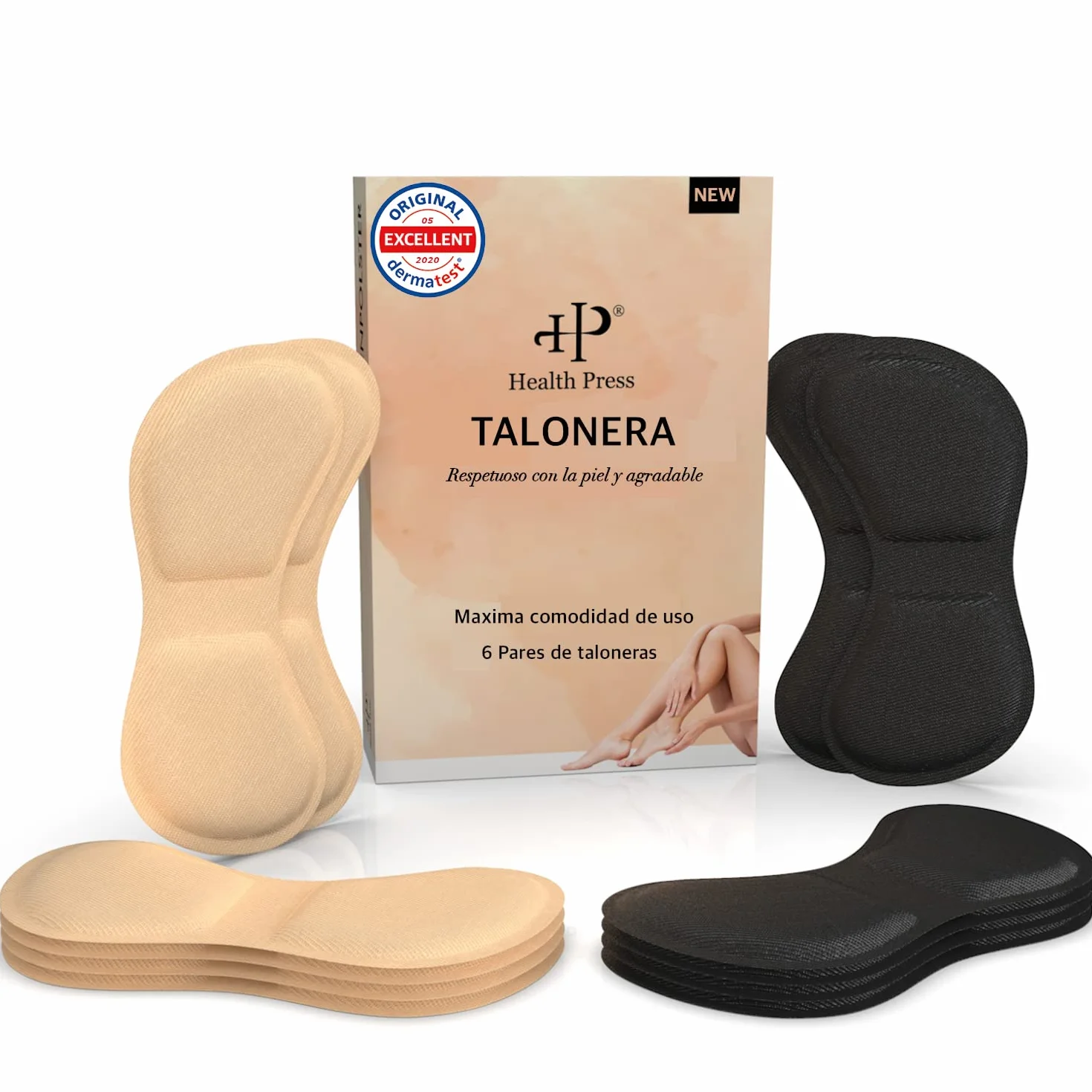 Health Press Almohadillas para talones Set de 12 Protectores autoadhesivos para zapatos