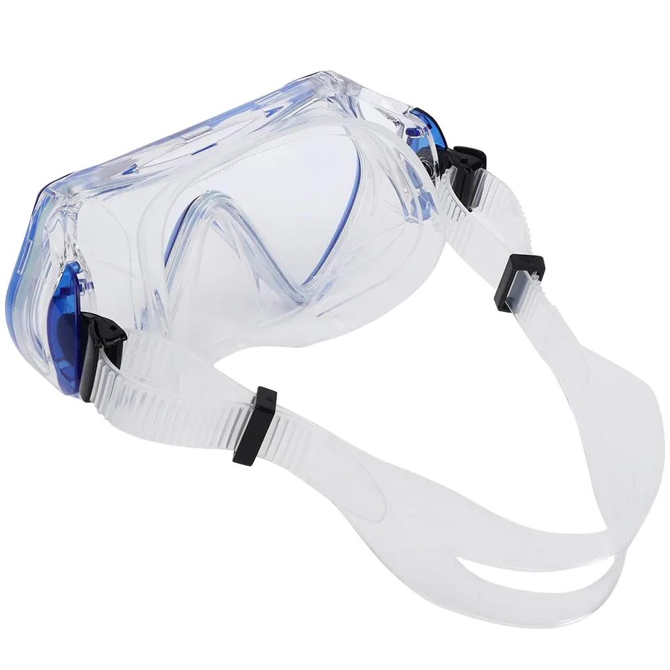 Máscara de Buceo con Marco Grande, Gafas de natación, Gafas antivaho para esnórquel, Tubo de respiración seco Impermeable para Nadar en o Negro