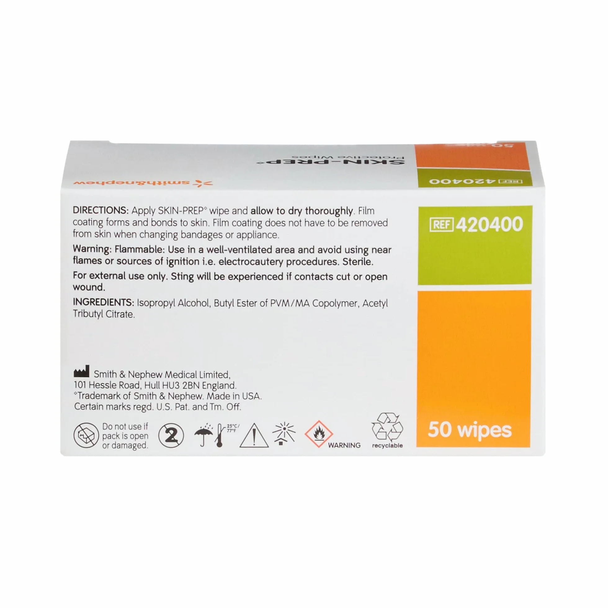 Skin-Prep Protective Dressing Wipe Box of 50