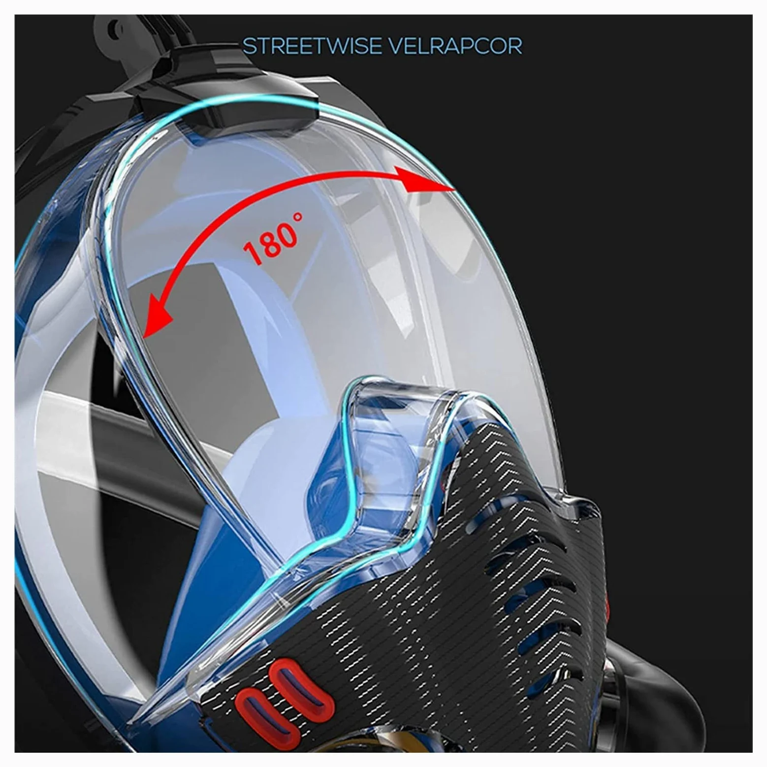 Máscara de Buceo Snorkel Submarino Scuba Anti Niebla Máscaras respiratorias de Cara Completa Equipo de natación Impermeable Seguro para Adultos jóvenes (Negro L)