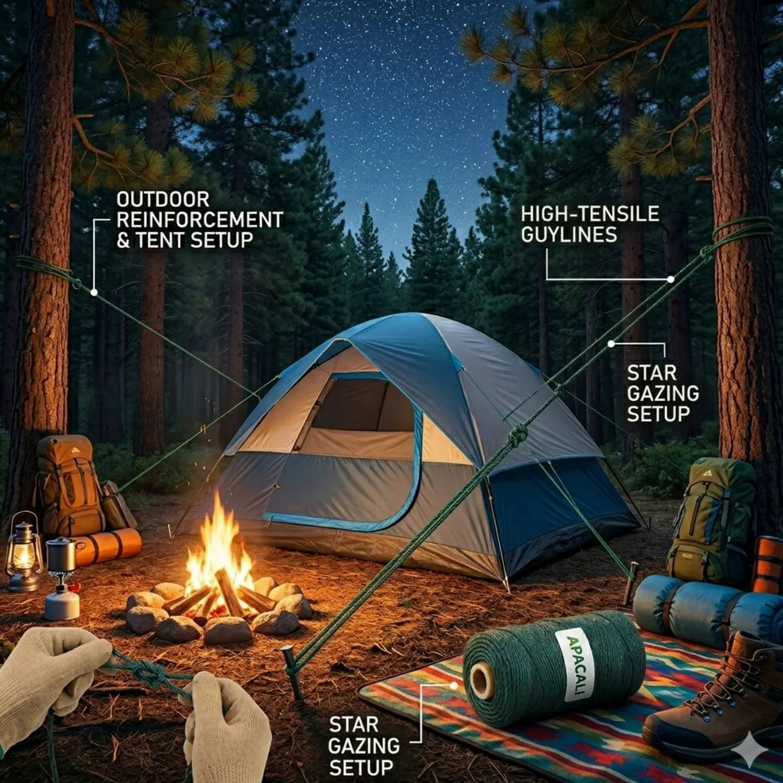 3 piezas de cuerda de línea bancaria verde No.36 trenzado cuerda de nailon fuerte para pesca, camping, supervivencia al aire libre, líneas de señuelo, redes, mejoras para el hogar (2 pies)