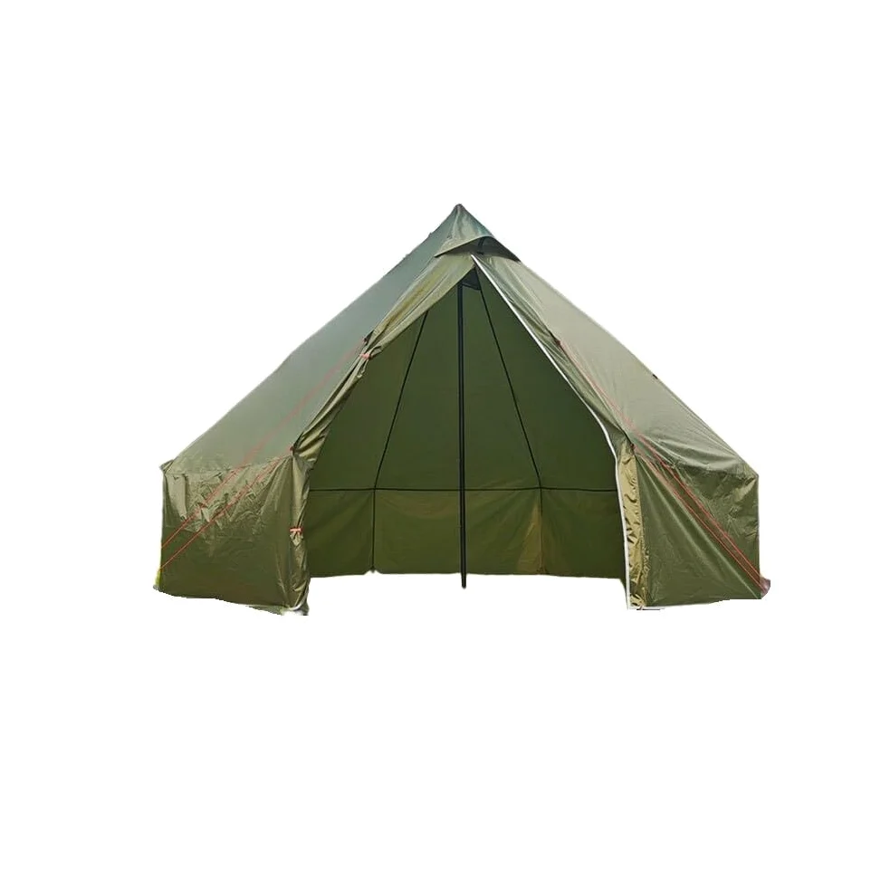 DAZZLEEX Tienda de campaña caliente para 4 estaciones con gato de estufa para campamento de invierno, estufa de leña, refugio estilo yurta para 2-4 personas, mochileros, senderismo, aventura al aire