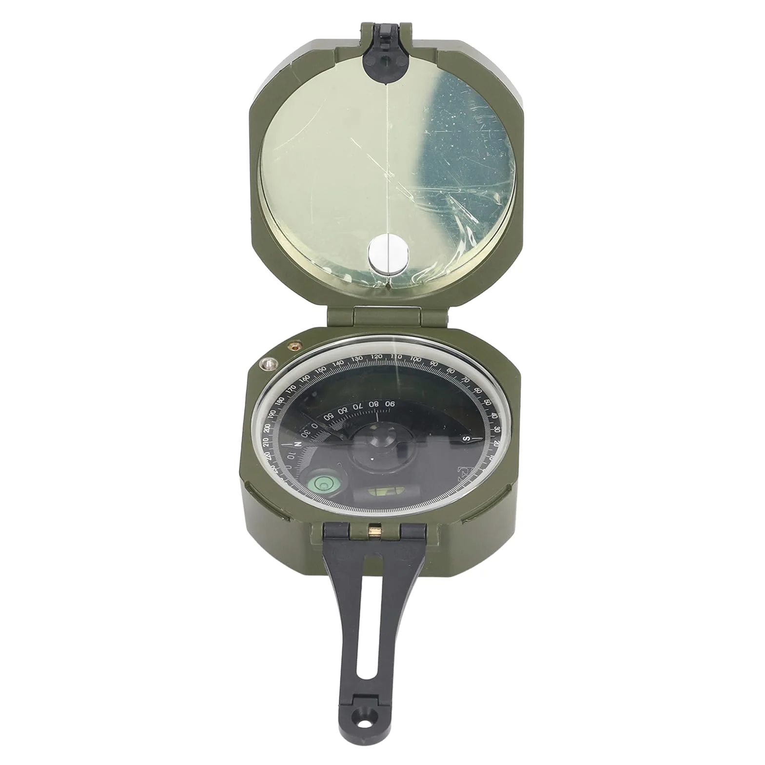 Ausla Brújula Multifuncional Aleación de Zinc Puntero de Concha Brújula de Navegación 65 Mm con Inclinómetro Esfera Luminosa Nivel de Burbuja para Senderismo Camping Aventura Al Aire Libre