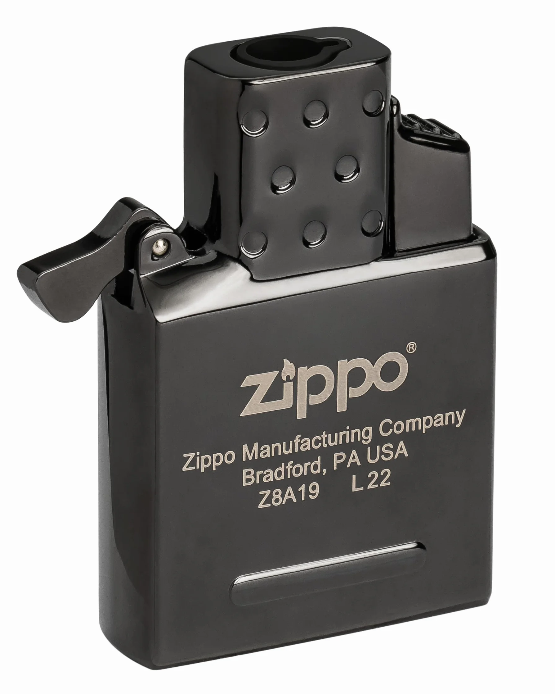 Zippo Inserto Gas Mechero Llama Jet Azul Recargable Butano Negro