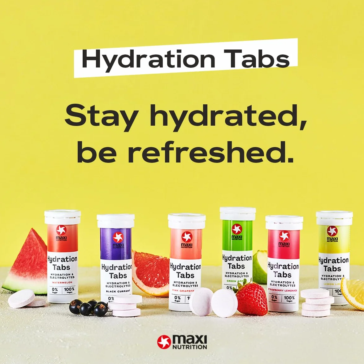 Maxi Nutrition Tabletas de hidratación electrolitos efervescentes cero azúcar Sabor Lima Limón