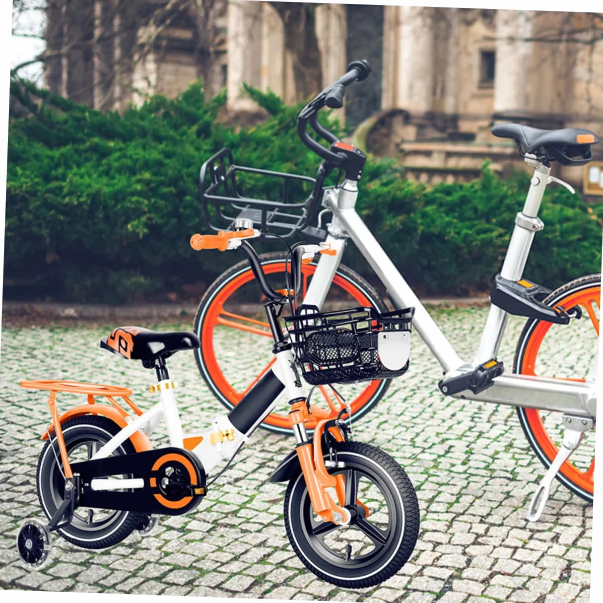 Toddmomy Rueda de Entrenamiento para Niños, 2 Pares, Acero al Carbono | Desmontable, Alta Resistencia, Pu, para Bici Infantil, Lote de Cuatro Piezas