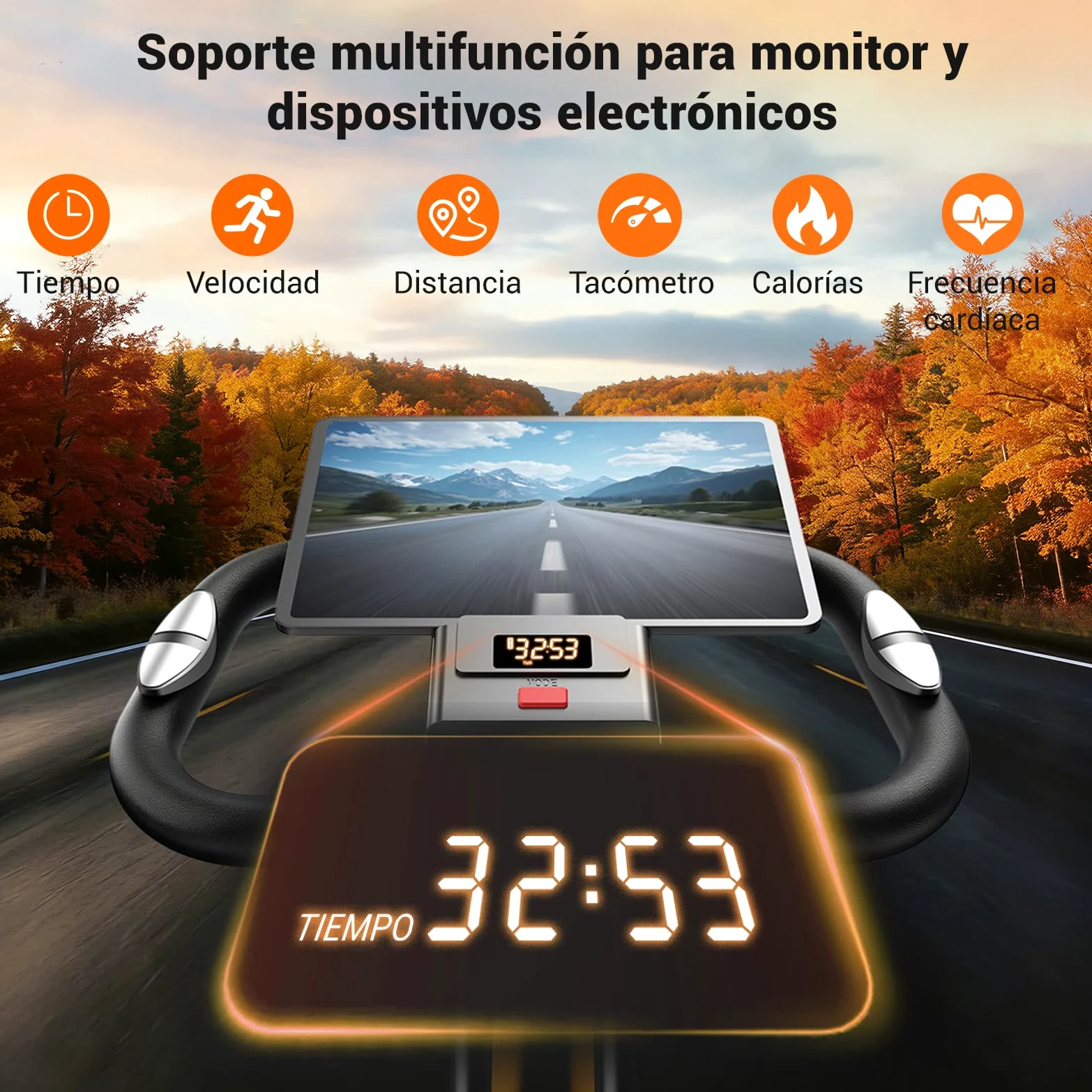 UMAY Bicicleta estática plegable, 5 en 1 Bicicleta spinning profesional con Resistencia Magnética de 16 Niveles, Bicicleta estatica plegable para el hogar Bici de Sala con Asiento Cómodo, Máx 136 kg | con Resistencia Magnética de 16 Niveles, Bicicleta est