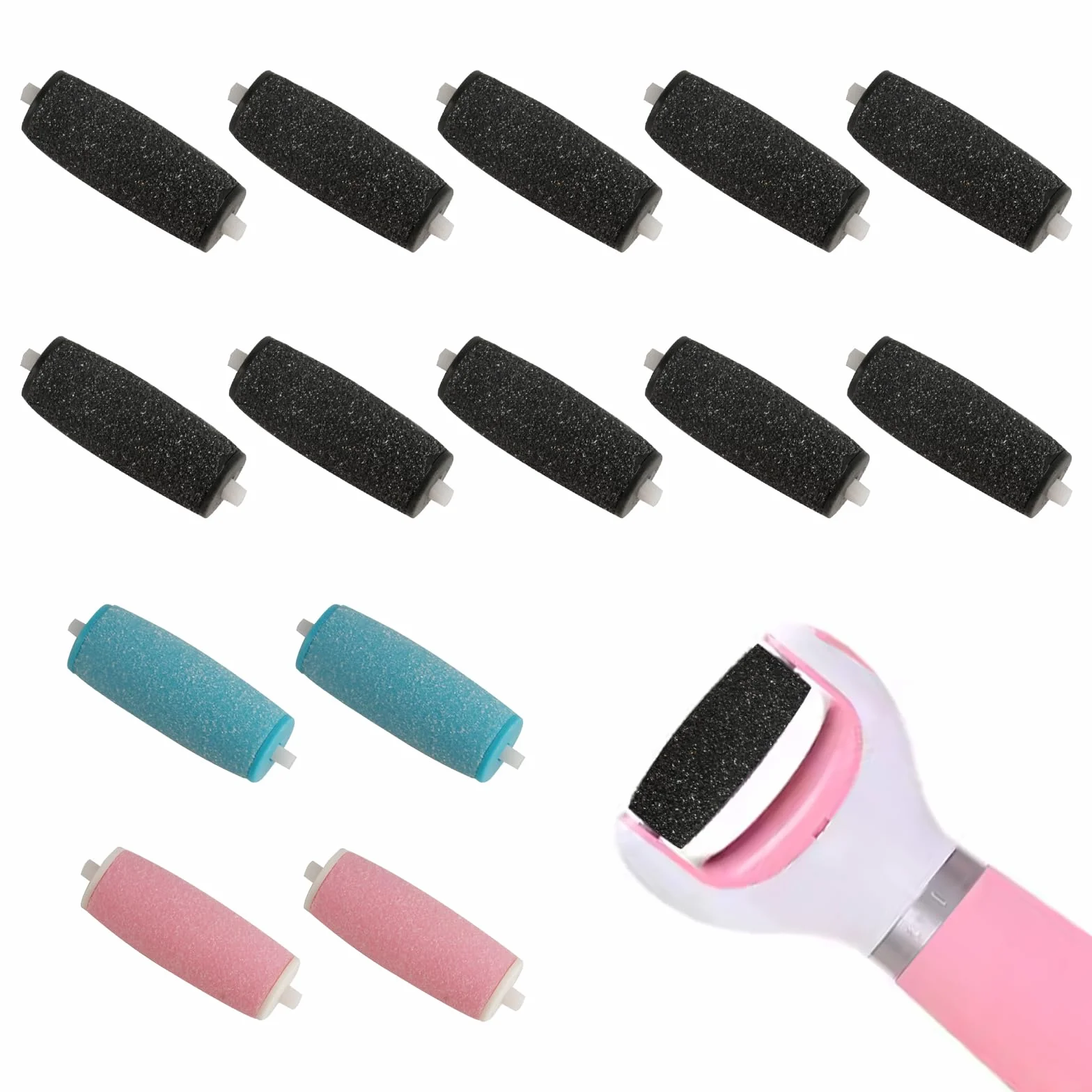 Scholl Velvet Smooth rodillos de repuesto extra gruesos para removedor de callos, 14 unidades