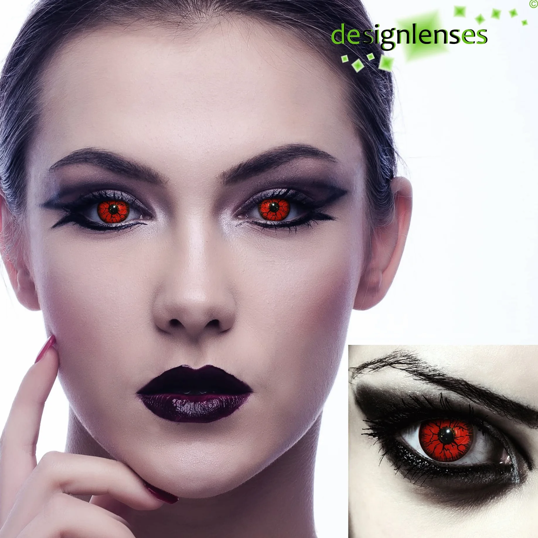 Lentillas diarias rojas Halloween vampiro disfraz 1 par sin graduación 14.00