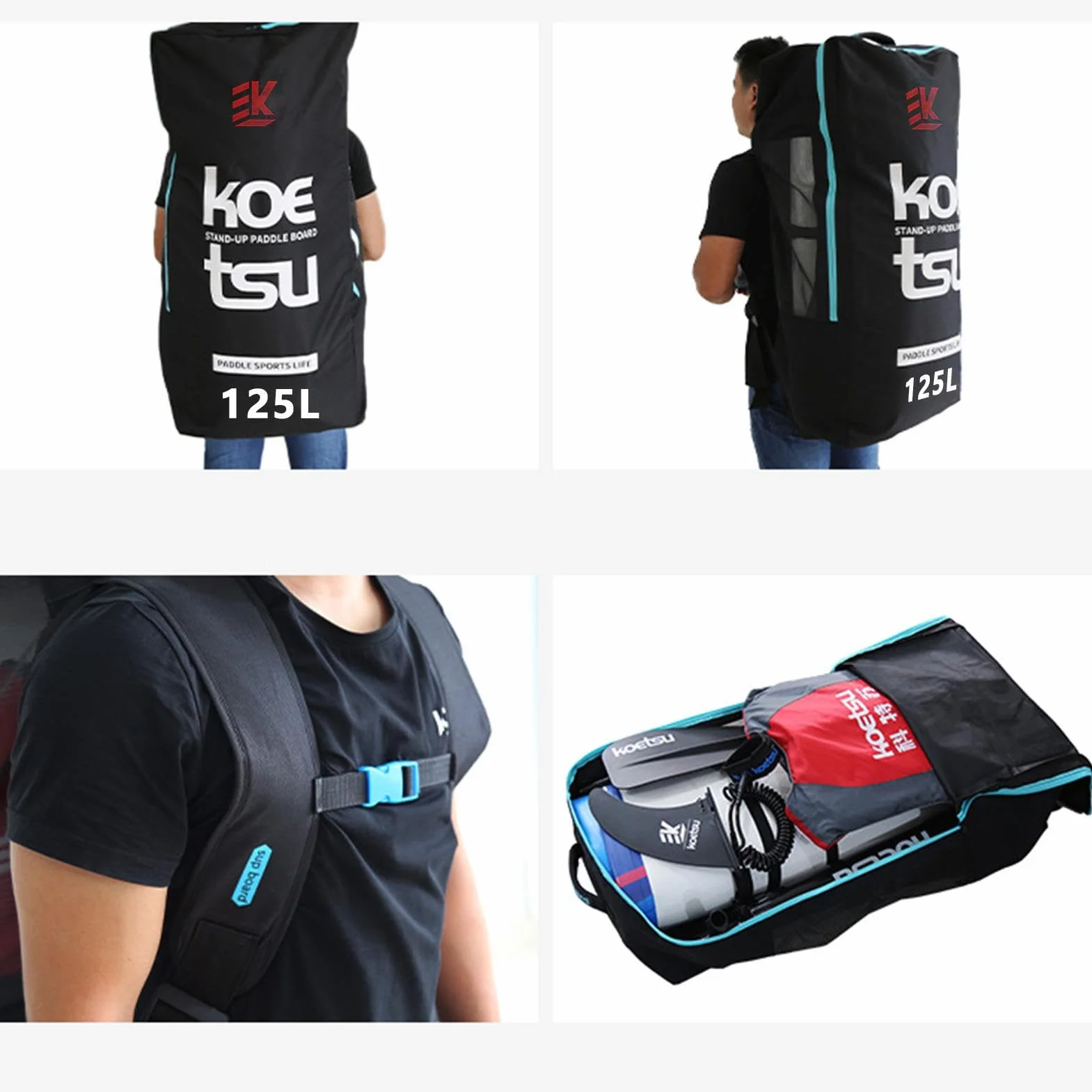 Genérico Tabla Pádel, Mochila para Tabla De Paddle, Tabla Surf Bolsa Pádel Kayak, 125l Tela Oxford Impermeable De Gran Capacidad, Mochilas Universales para Paddle Surf con Correa Engrosada