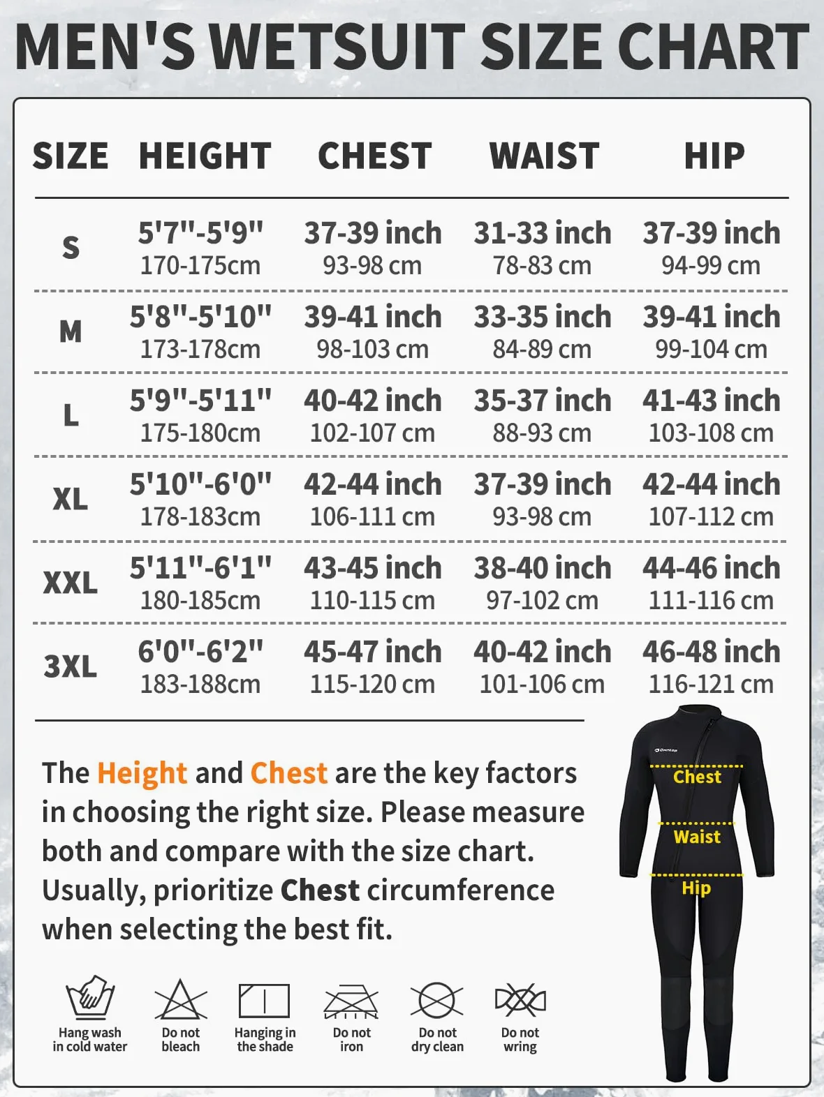 Owntop Hombres Traje de Neopreno 3/2mm - Trajes de Buceo con Cremallera Delantera, Stretch Pro Wetsuit Térmico de Longitud Completa para Surf Snorkel, Hombre Negro XXL | Traje de buceo completo Stretch Pro de neopreno térmico de longitud completa para sur