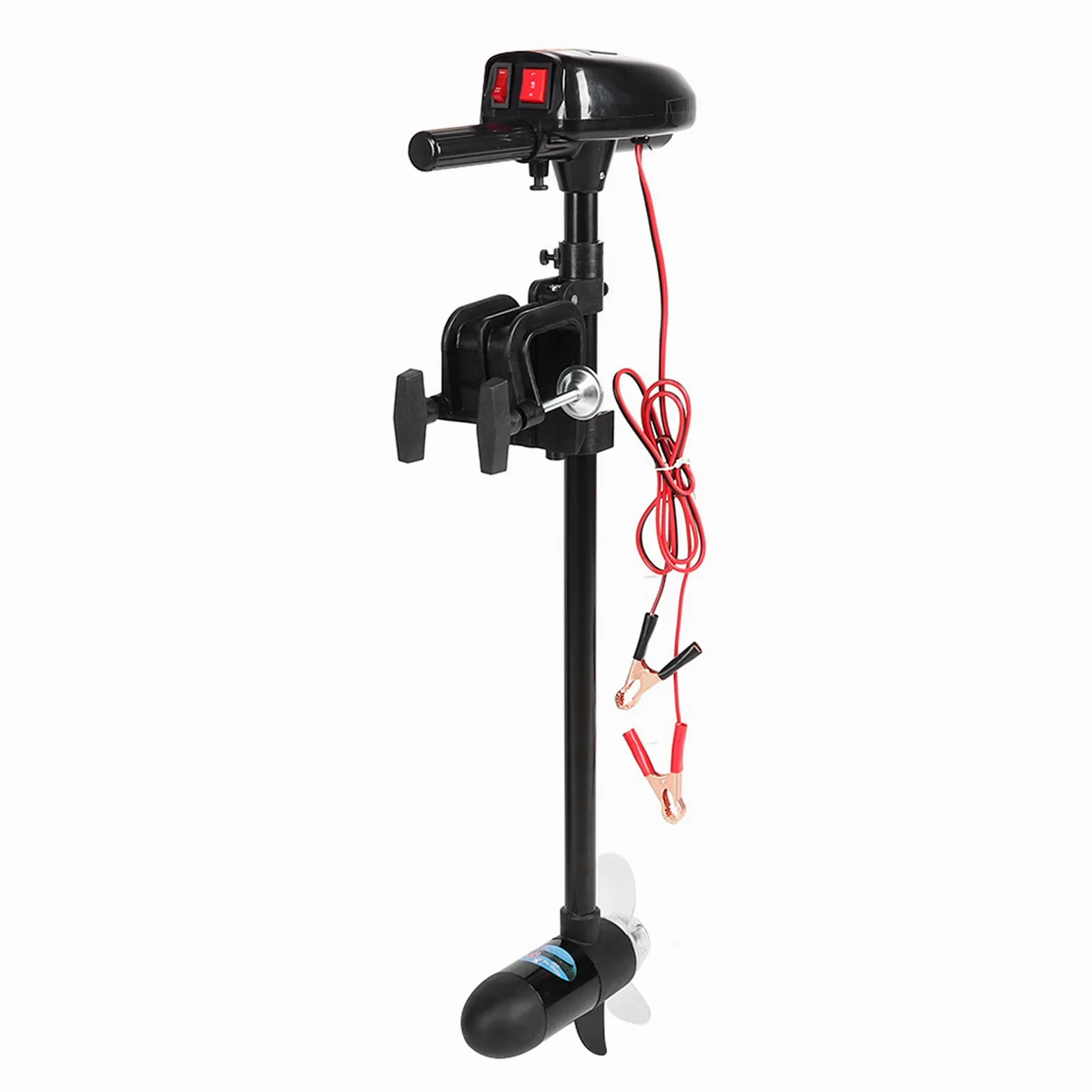 Motor de Trolling de Kayak Liviano, Control de Alta Velocidad/baja Velocidad, Hélice sin Malezas de 2 Cuchillas, Diseñada para Bote Inflable - Soporte Eléctrico