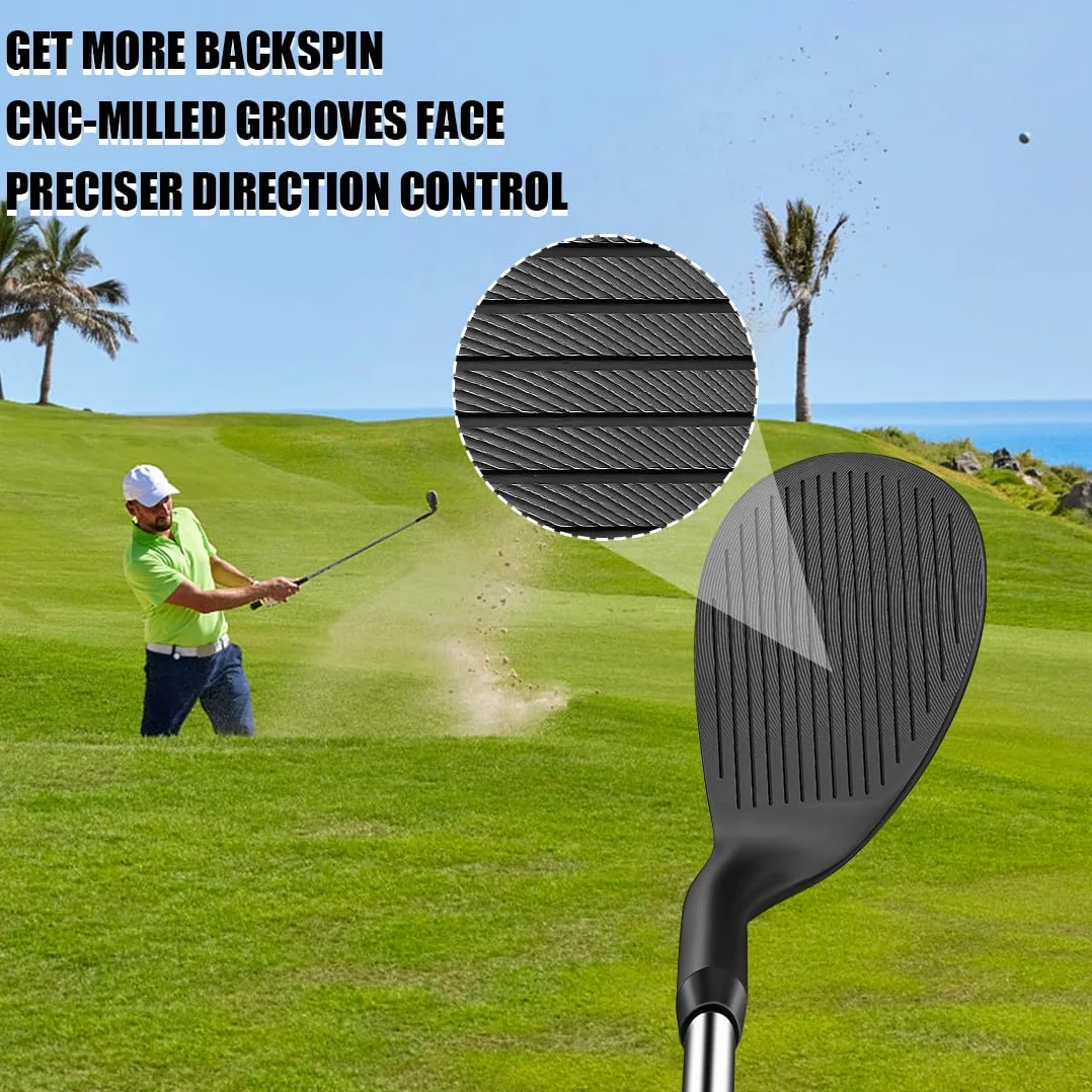 MAZEL Cuñas de Golf 68 70 72 Grados 35 Pulgadas Diestros QPQ Negro CNC Fresado