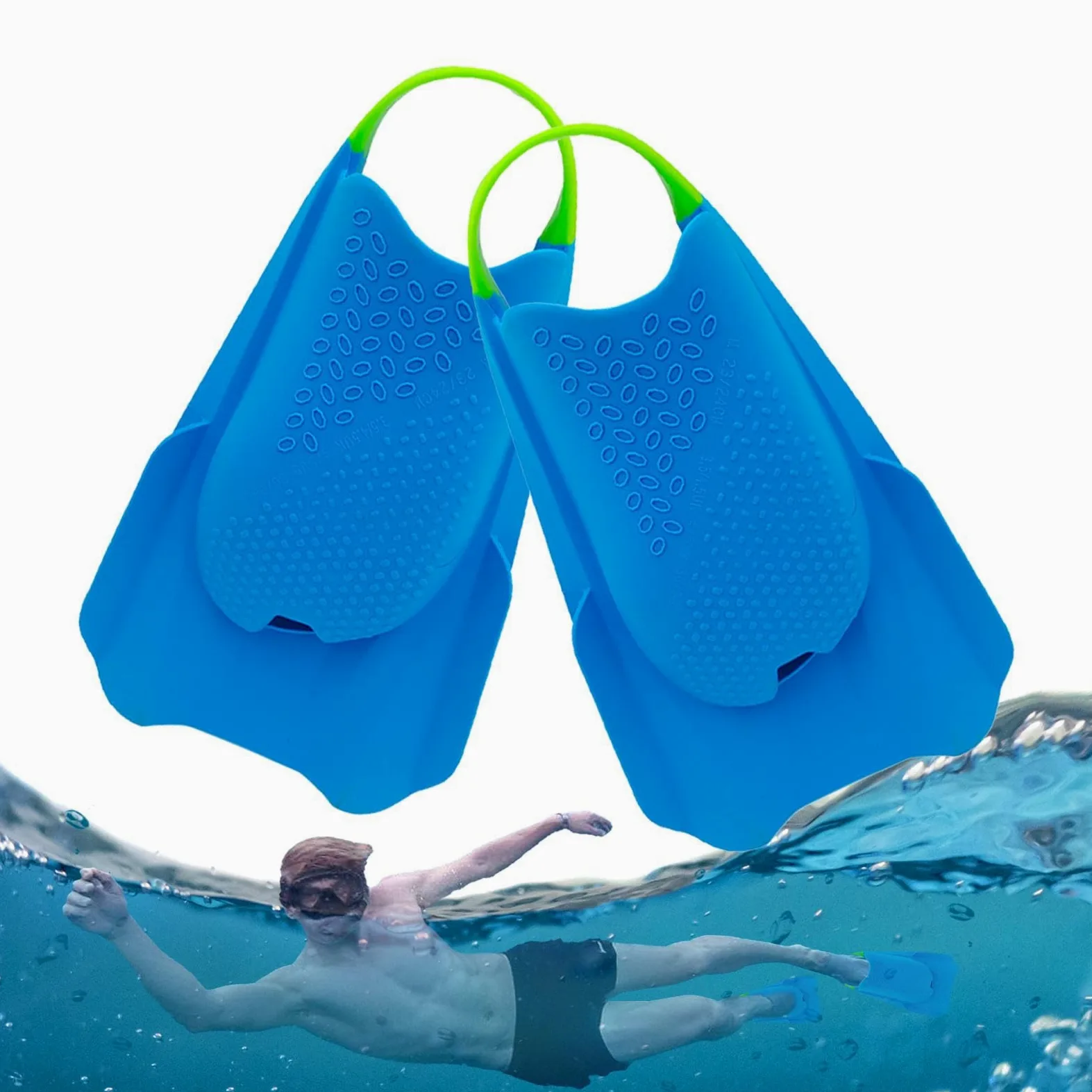 Aletas Natatorias Adultos - Aletas De Talón Abierto Portátil Corto,Para Mujeres Principiantes Piscina Mar Buceo Snorkel
