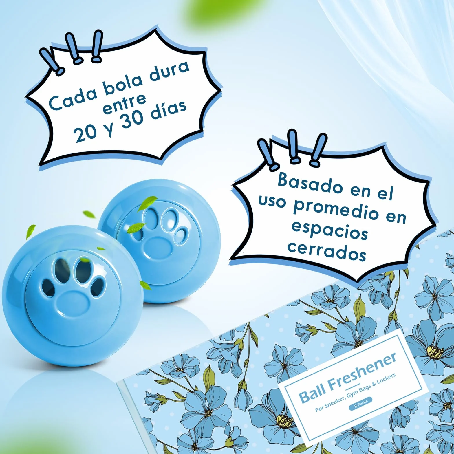 Bolas Desodorizadoras para Zapatos, Ambientadores de Calzado, Paquete de 8, Aroma a Lino