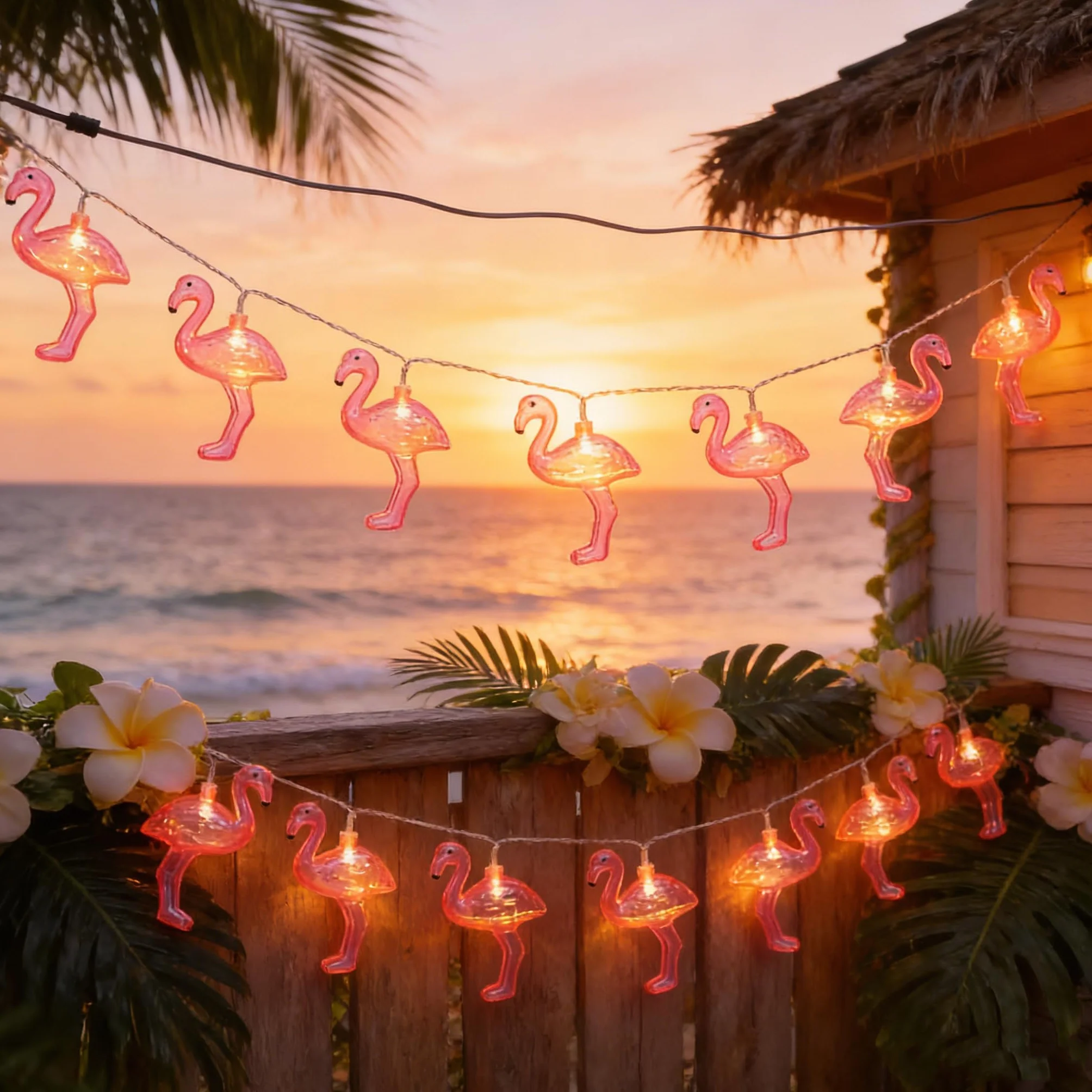 Guirnalda de Luces Flamenco 3m 20 LED Cadena Luminosa para Fiestas Hawaianas