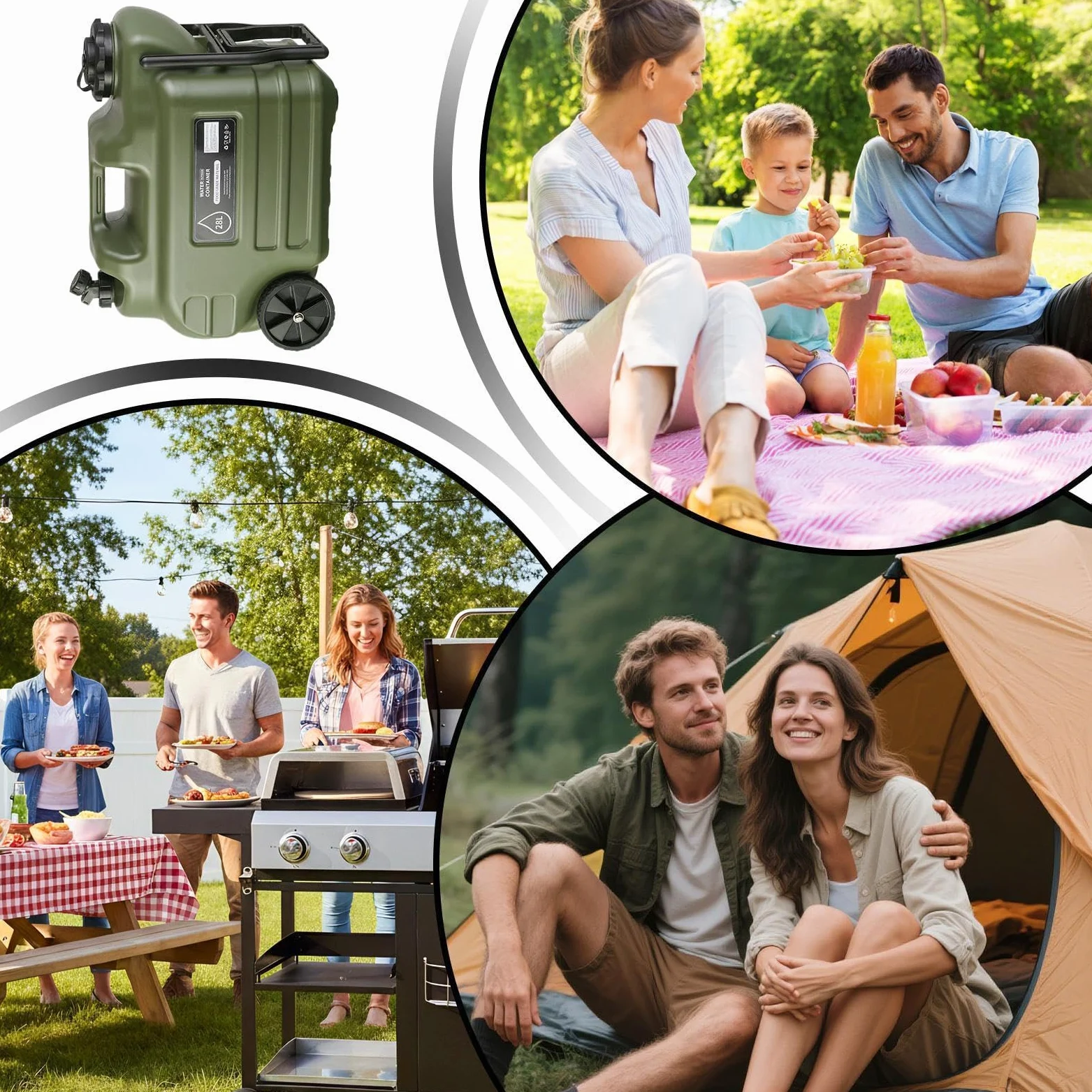 Bidón De Agua Camping 28 L Tanque Portátil A Prueba De Fugas Con Grifo | Bidón De Agua Portátil Para Picnics Coche Senderismo Supervivencia Tormenta Autocaravana Refugio Hidratación