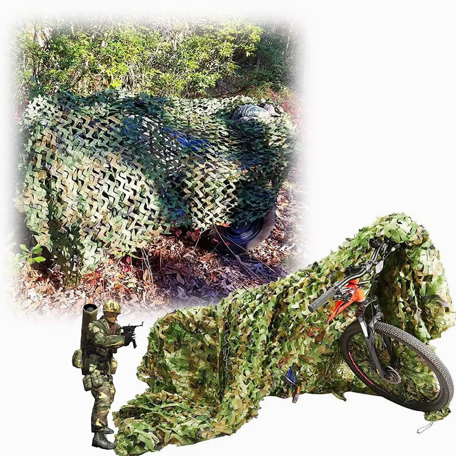 Red camuflada, Vela de Sombra for ocultación Camuflaje, decoración Fiesta Tiro, Refugio Militar for observación Aves y Caza(4x8m/13x26.2ft)