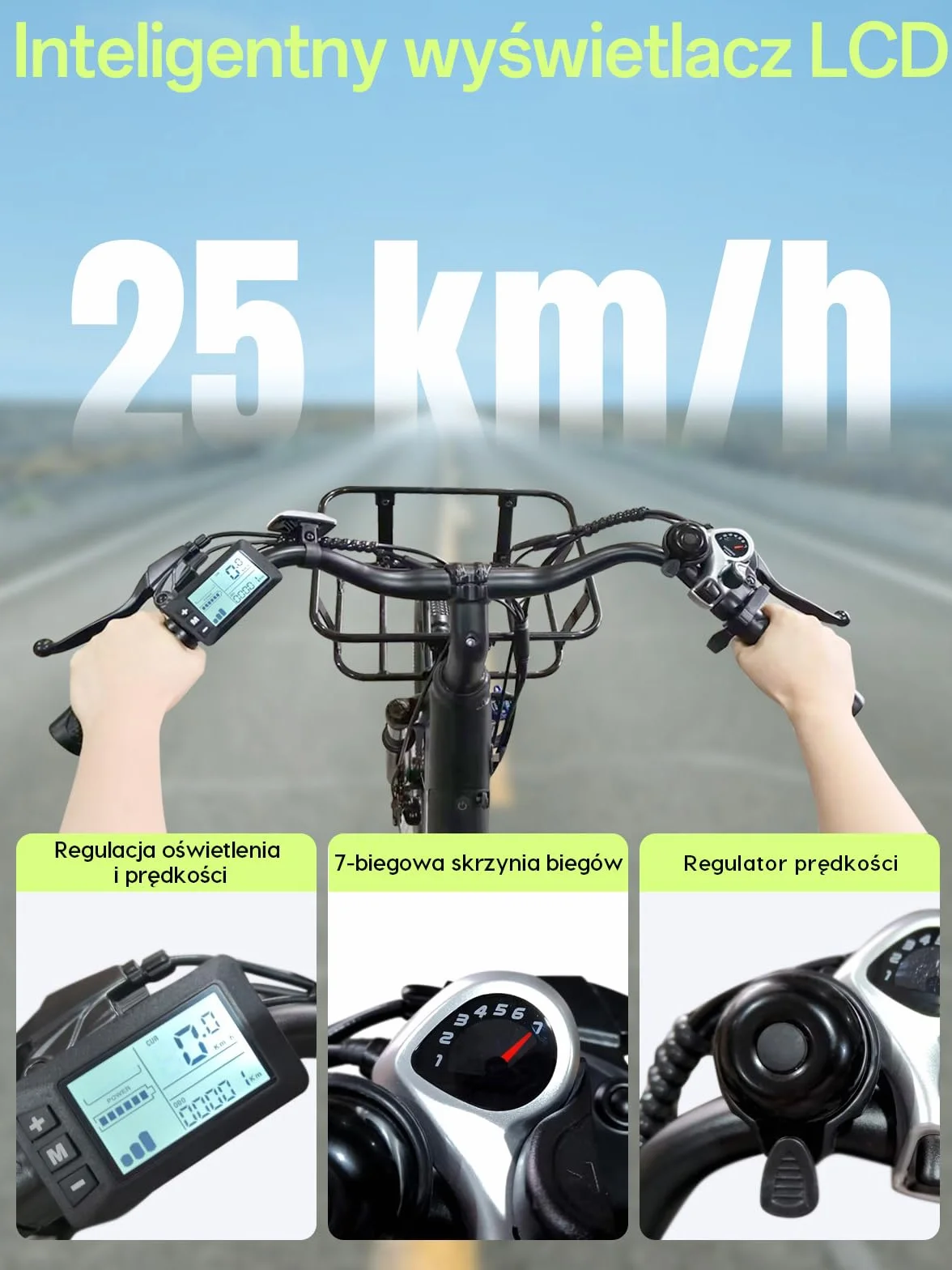 Bicicleta eléctrica de 26" para Mujer, Motor 250W, batería 36V 13Ah, autonomía hasta 100 km, Frenos de Disco mecánicos, suspensión Delantera, 7 velocidades