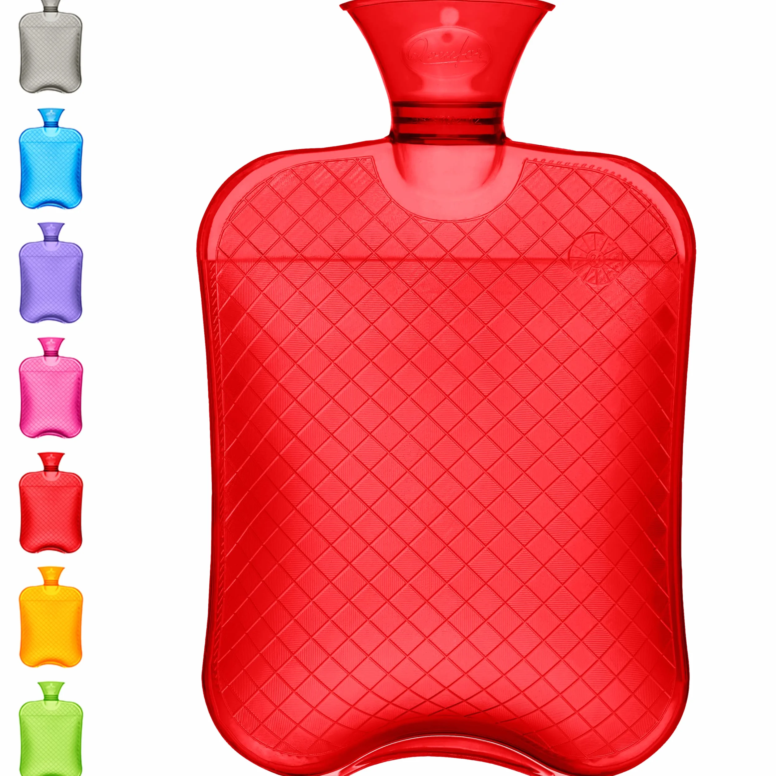 Bolsa de agua caliente 2 L Roja - Almohadilla térmica prémium a prueba de fugas para dolores menstruales