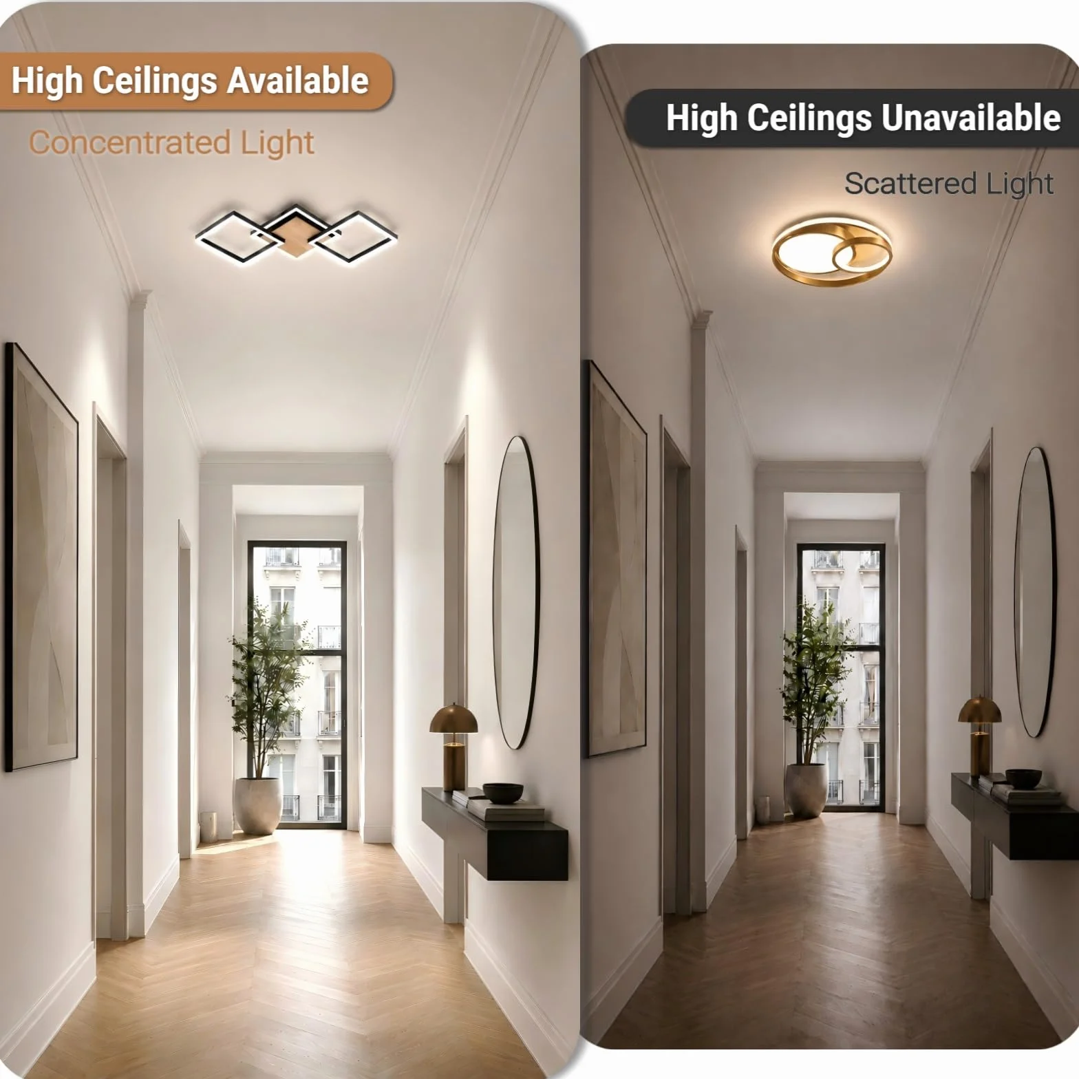 BrightFly LED Techo 24W Moderna Lámpara de Techo LED 3100LM Blanco Frío 6500K Cuadrado