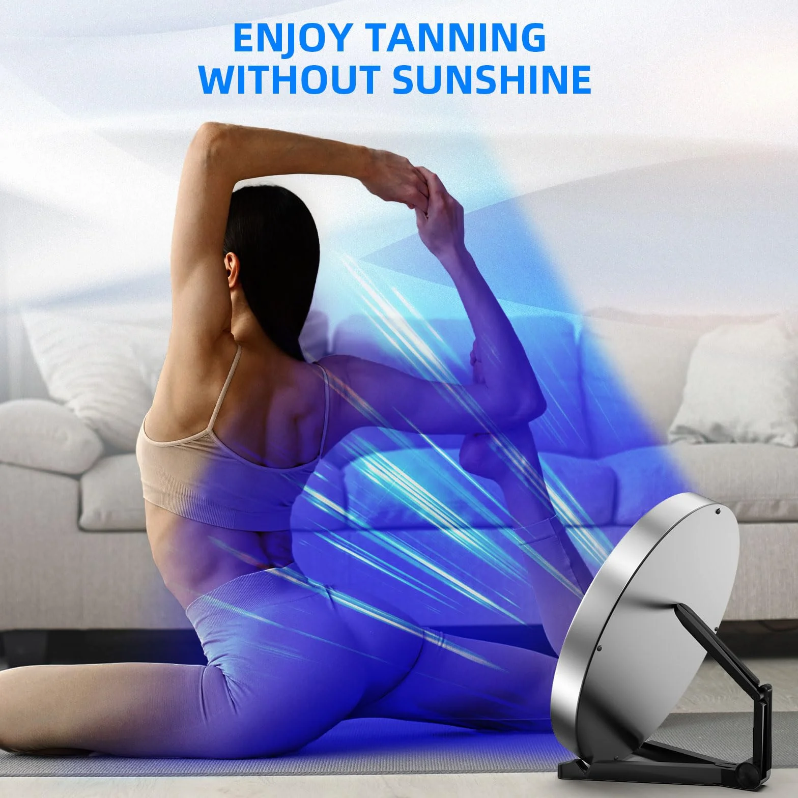Lámpara de bronceado 460 NM 50 W 250 LED portátil con soporte ajustable