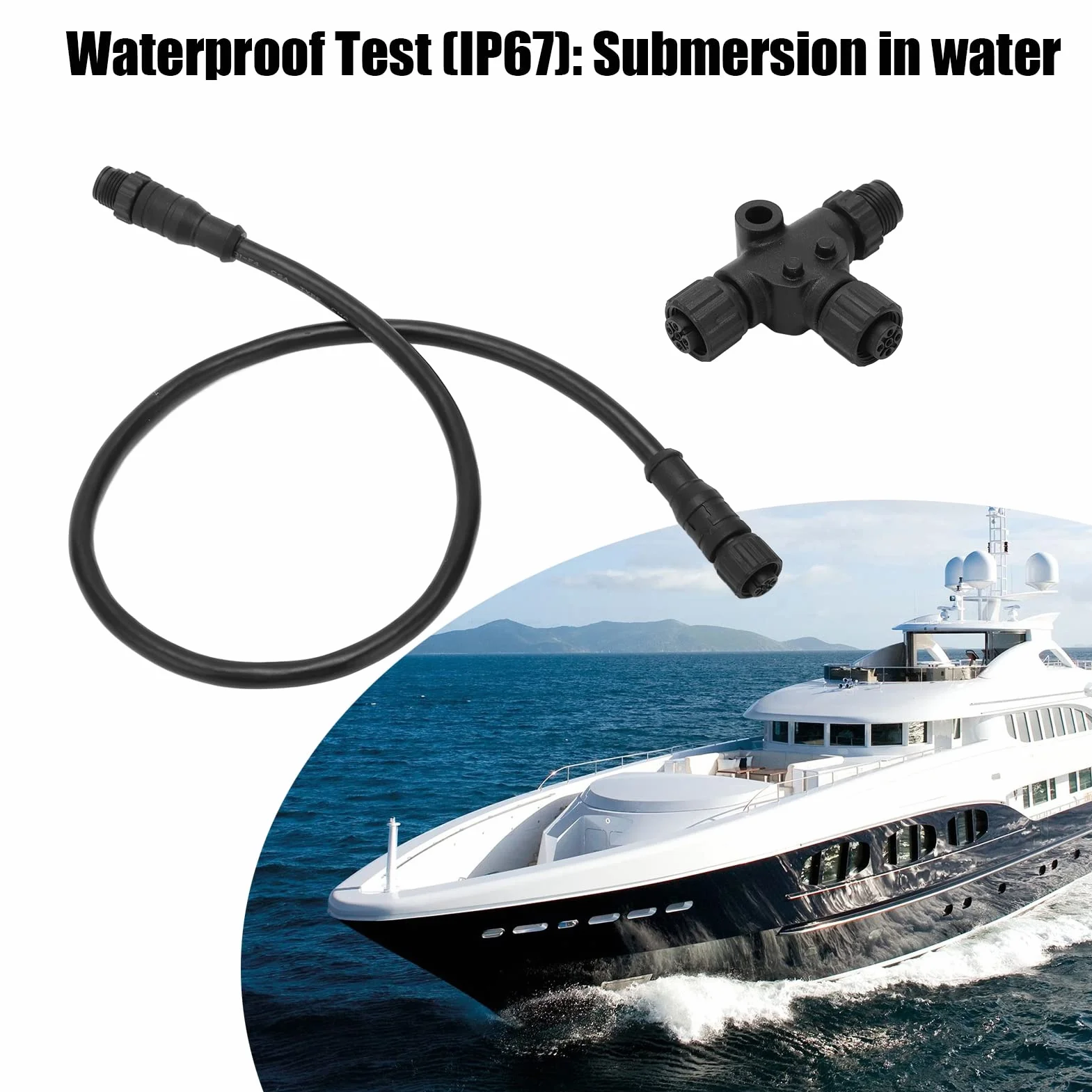 Cable de Bajada NMEA 2000, Cable de Bajada M12 de 0,5 M y 5 Pines con Conector en T, Cable de Extensión de Red NMEA 2000 para Redes Lowrance Networks Simrad