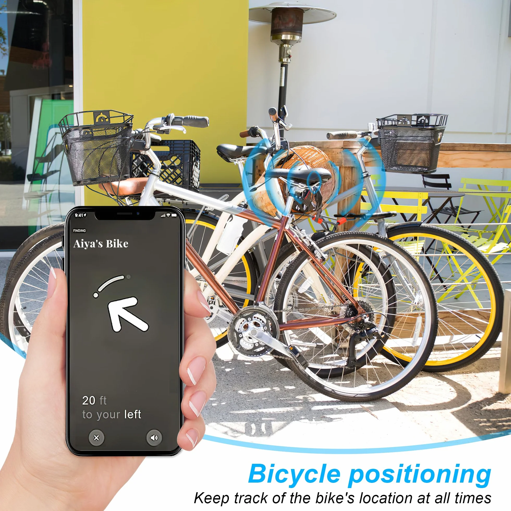 Soporte Bicicleta para AirTag Soporte de Localizador con 8 Bridas para Bicicleta de Montaña Bicicleta Eléctrica Negro