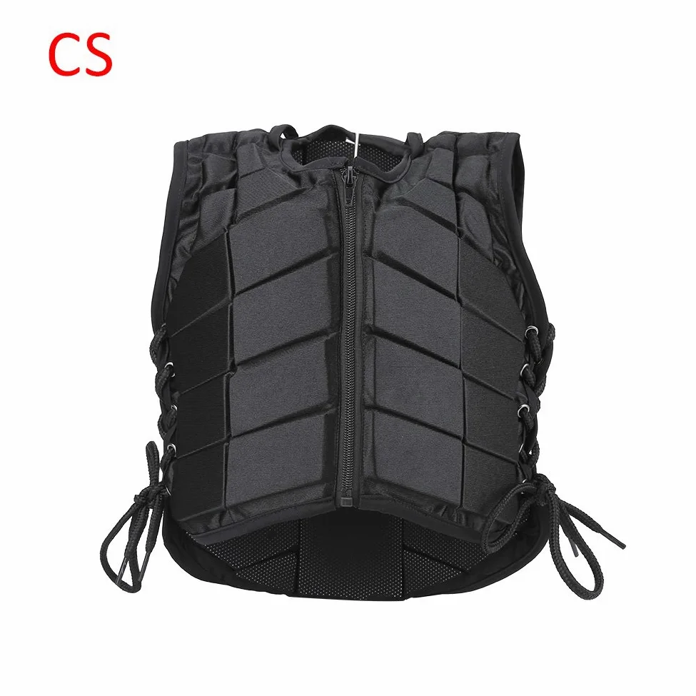 Ecuestres chaqueta protectora chaleco， Chaleco de seguridad for entrenamiento de equitación protector acrílico negro, chaleco de equitación cómodo for niños y niñas(CS)