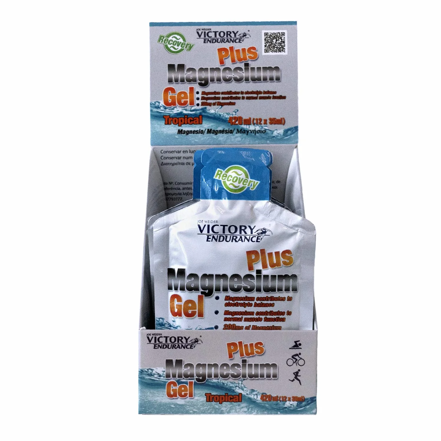 Victory Endurance Magnesium Gel Plus 35ml x 12 - Suplemento con Potasio para Calambres Musculares