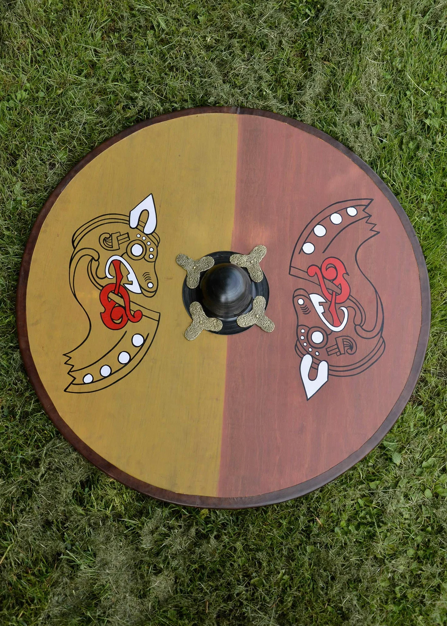 Los vikingos alrededor de escudo, de madera, con diseño nórdico xintron - escudo - escudo Vikingo