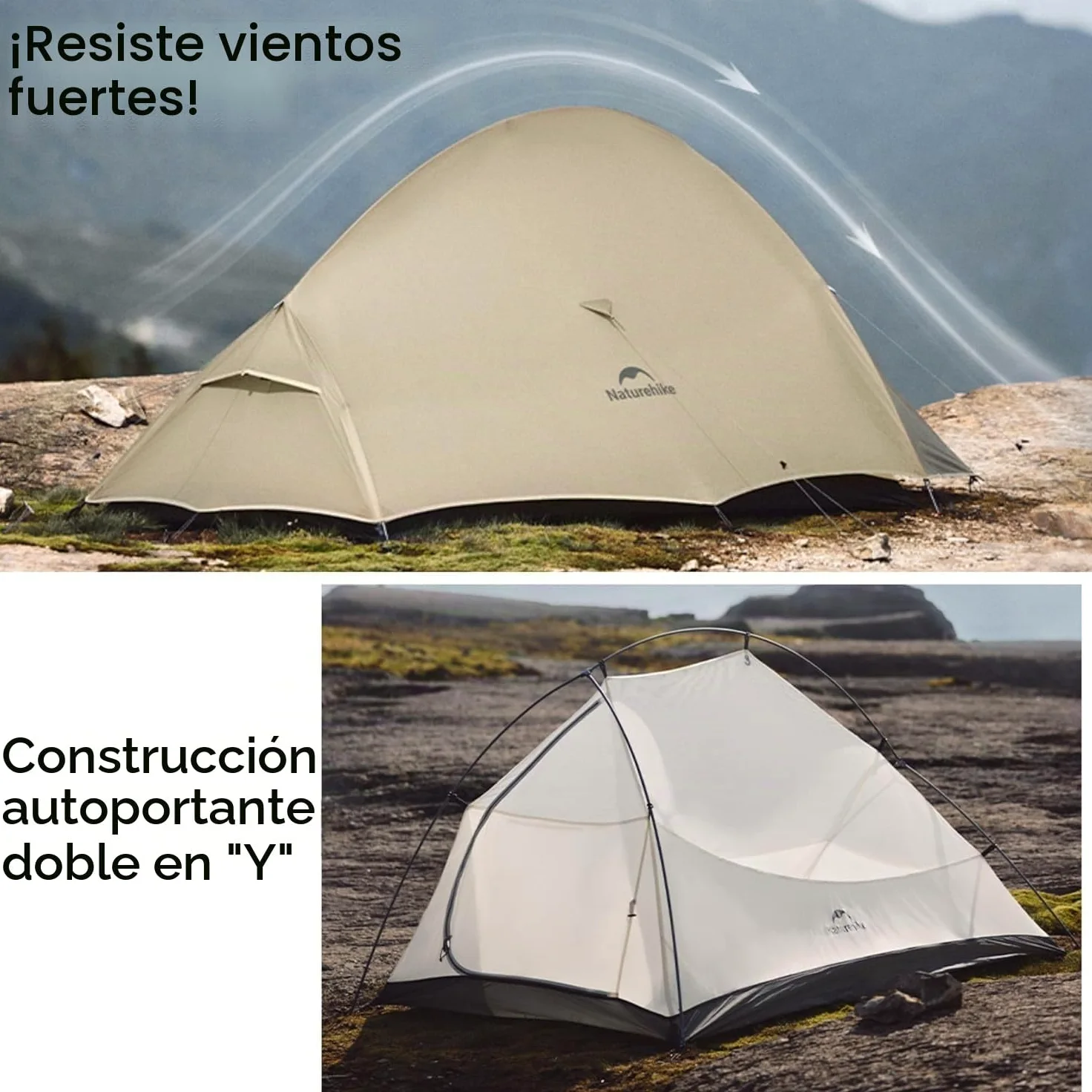 Naturehike Cloud Up Pro - Tienda de campaña ultraligera actualizada 2024, 1.75 kg (todos los accesorios incluidos), tienda de campaña doble para 2 personas, para ciclismo, camping, mochilero