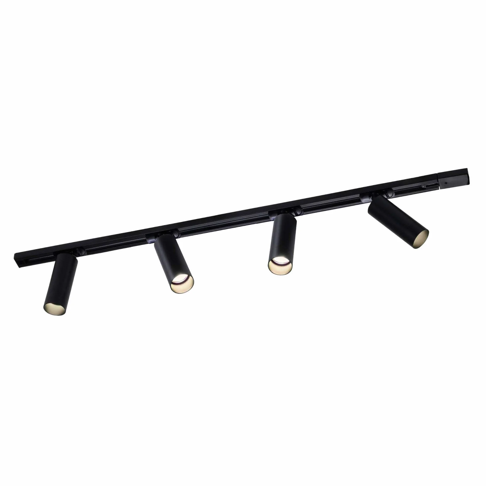 Ledvion Sistema de rieles iluminacion 1m Carril Monofasico 3W Negro 2700K 4x Foco de techo Orientable GU10