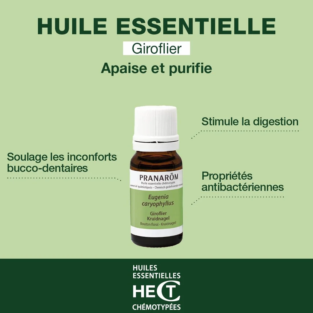 Clavo de Olor Aceite Esencial Quimiotipado HECT 10 ml Puro Natural